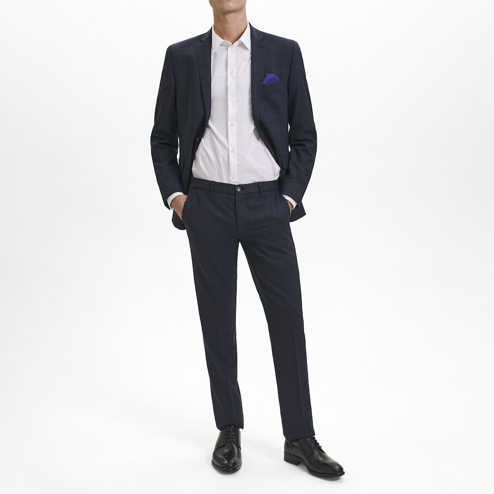 Uldblazer i Modern Fit - Navy