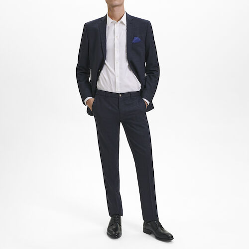 Uldblazer i Modern Fit - Navy
