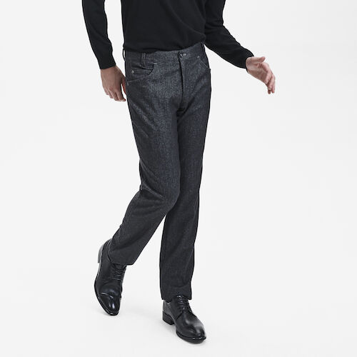 Wool Look Trousers in Modern Fit 