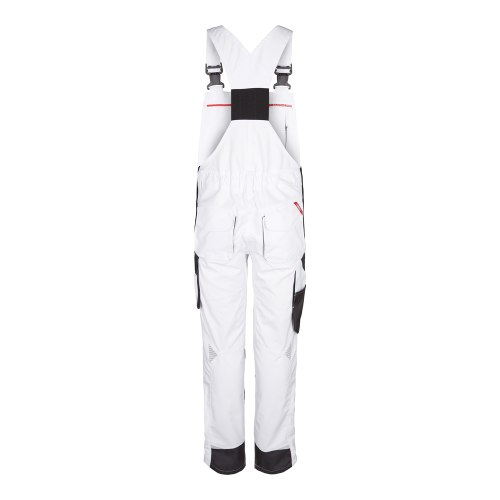 GALAXY Damen Latzhose – Weiß / Anthrazit Grau (Rücken)