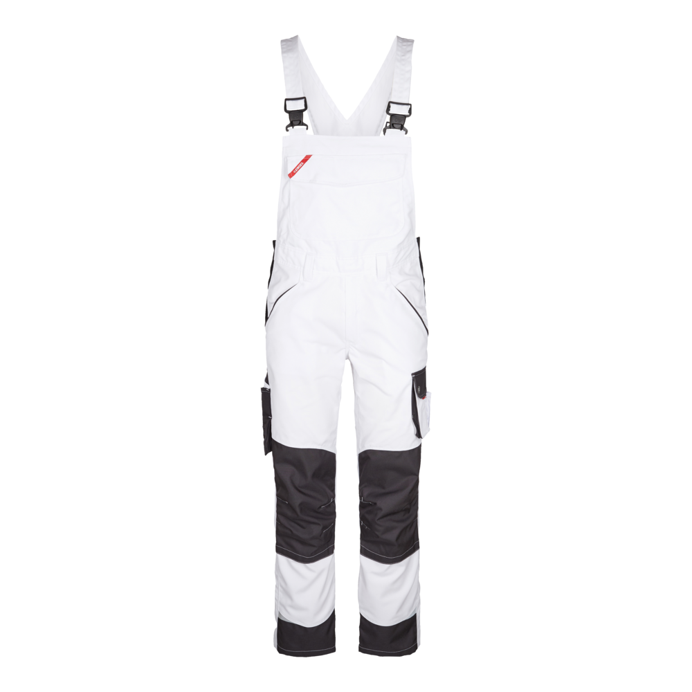 GALAXY Damen Latzhose – Weiß / Anthrazit Grau (Front)