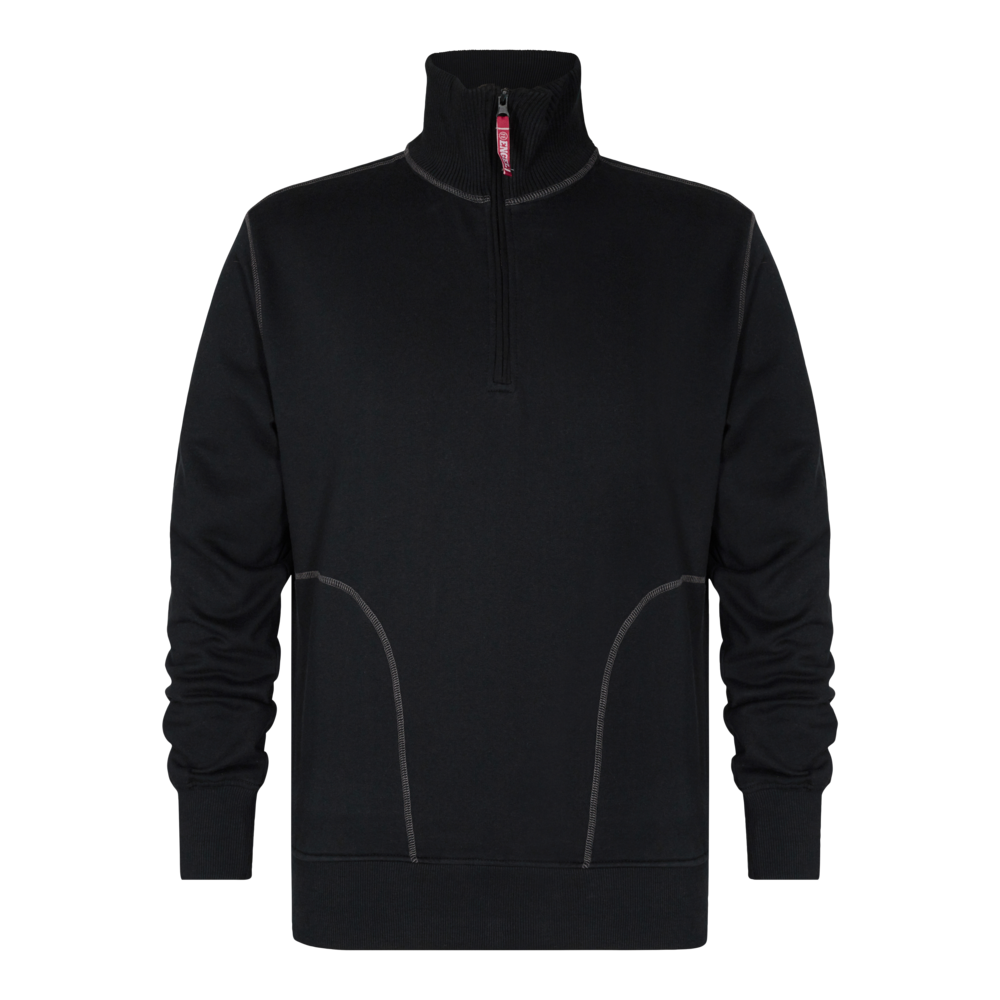 EXTEND Sweatshirt mit hohem Kragen – Schwarz (Front)