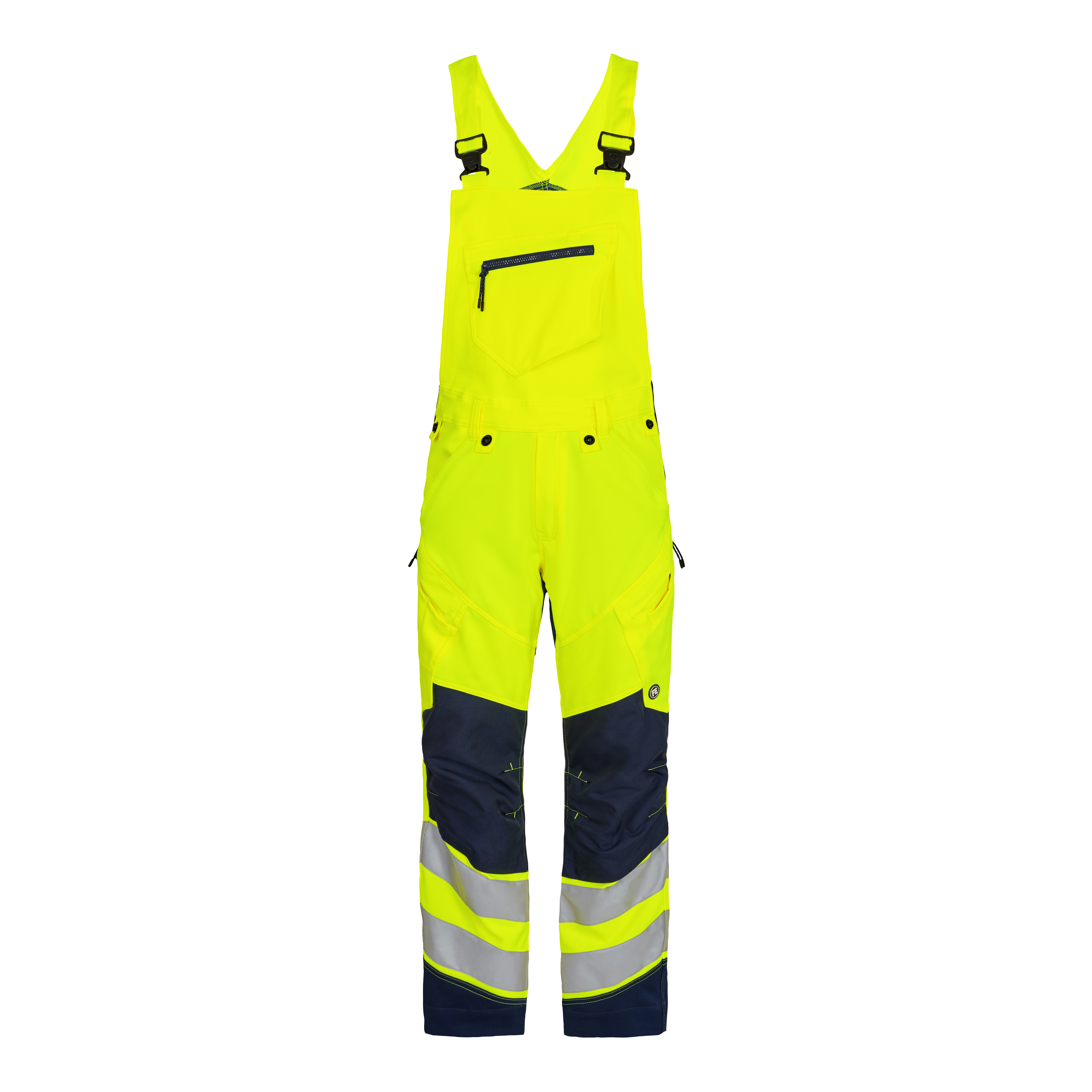 Engel Workwear Safety overall med 2-vejs stræk - Gul/Blue Ink [38165] / K80