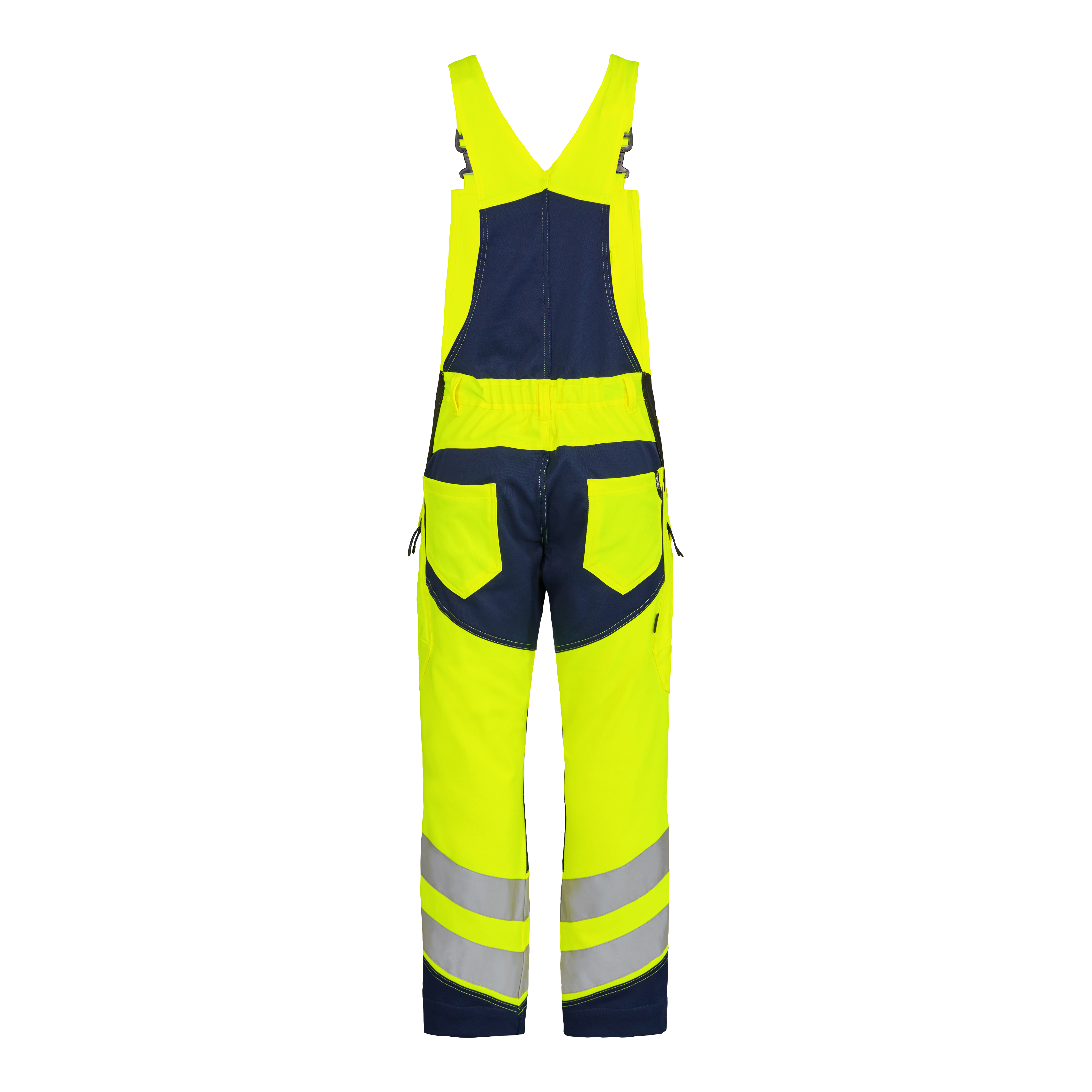 Engel Workwear Safety overall med 2-vejs stræk - Gul/Blue Ink [38165] / K80