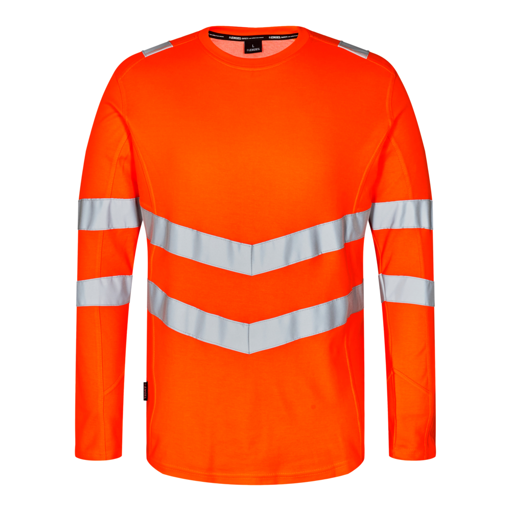SAFETY Langarm-Shirt – Warnorange (Front)