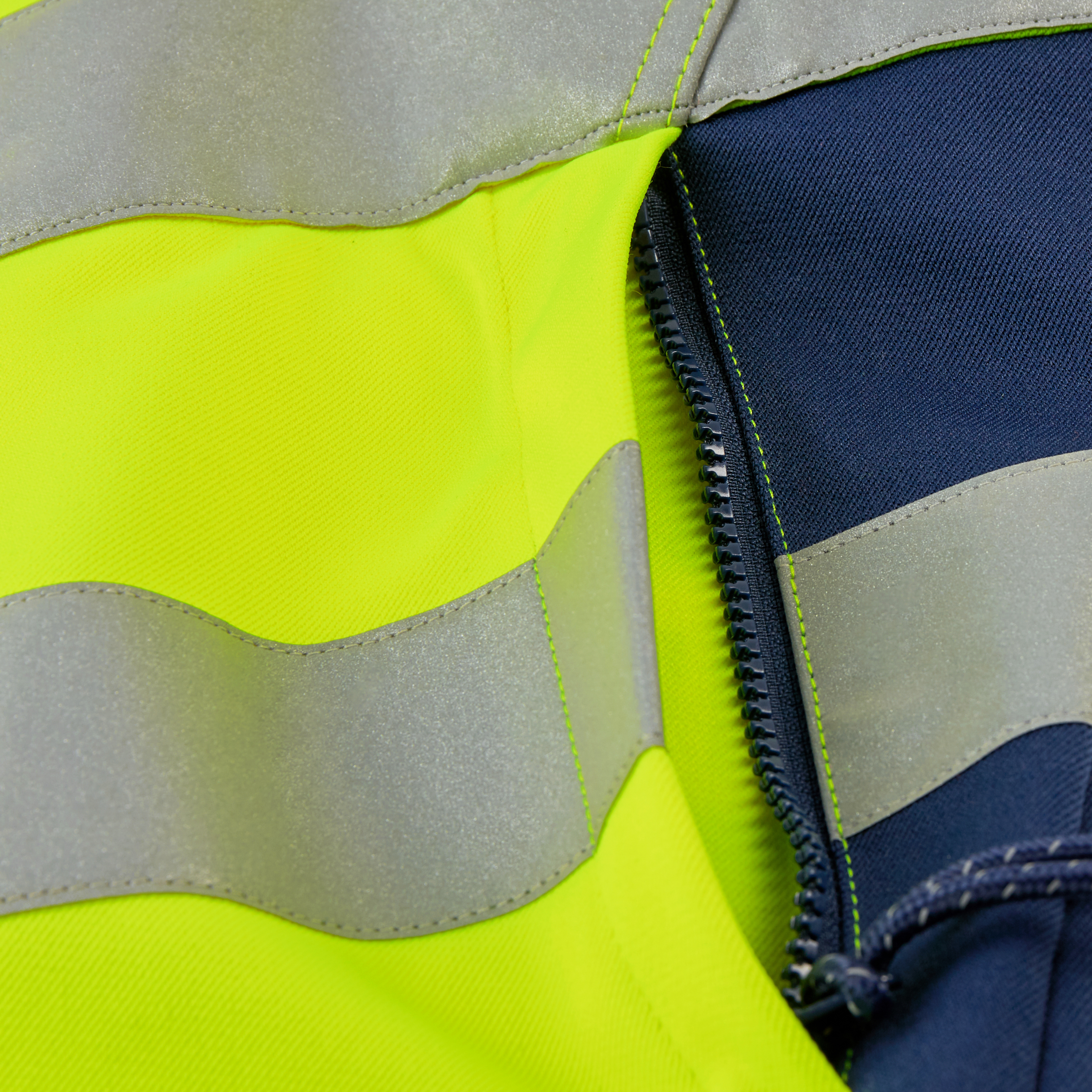 Engel Workwear Safety arbejdsjakke med 2-vejs stræk - Gul/Blue Ink [38165] / XS