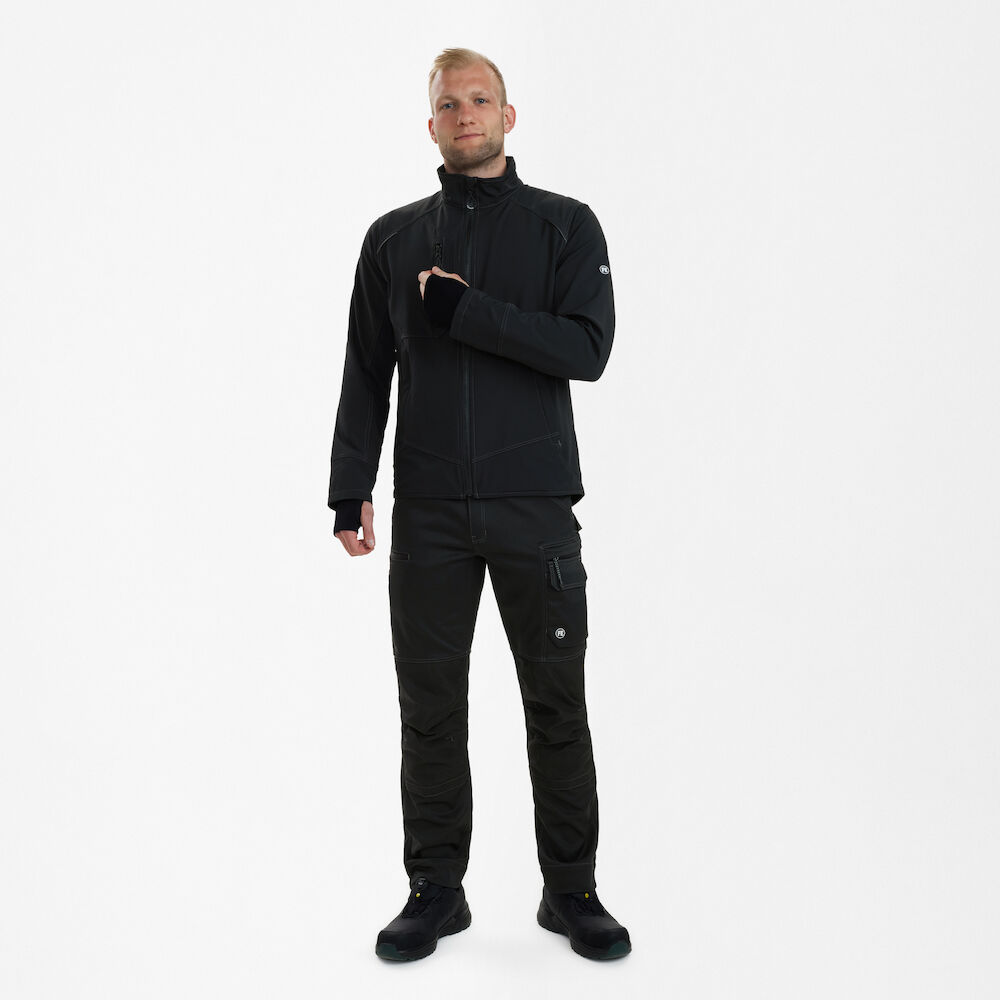 X-TREME Arbeitsjacke mit 4-Wege-Stretch – Schwarz (Am Modell)