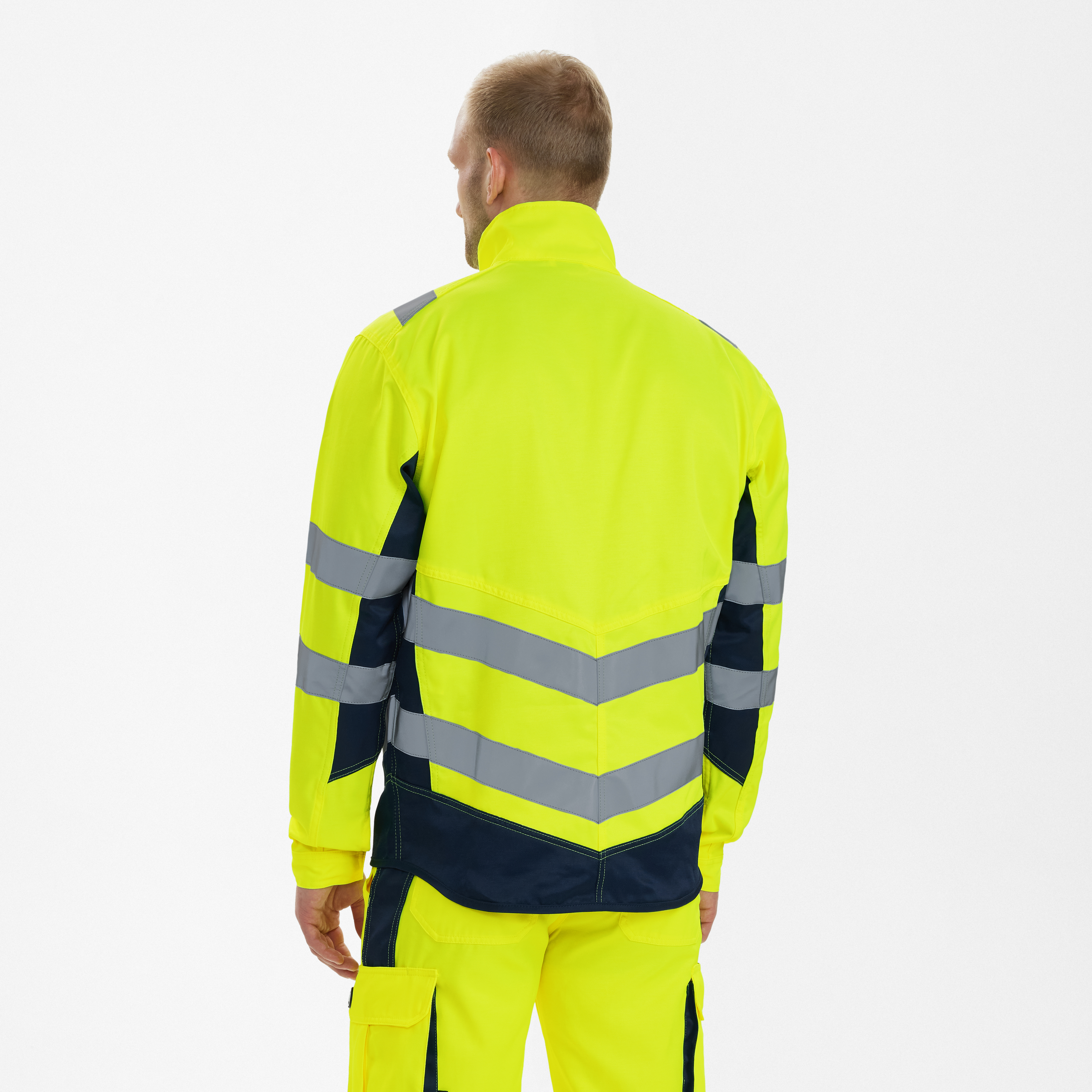 Engel Workwear Safety Light arbejdsjakke - Gul/Blue Ink [38165] / XS