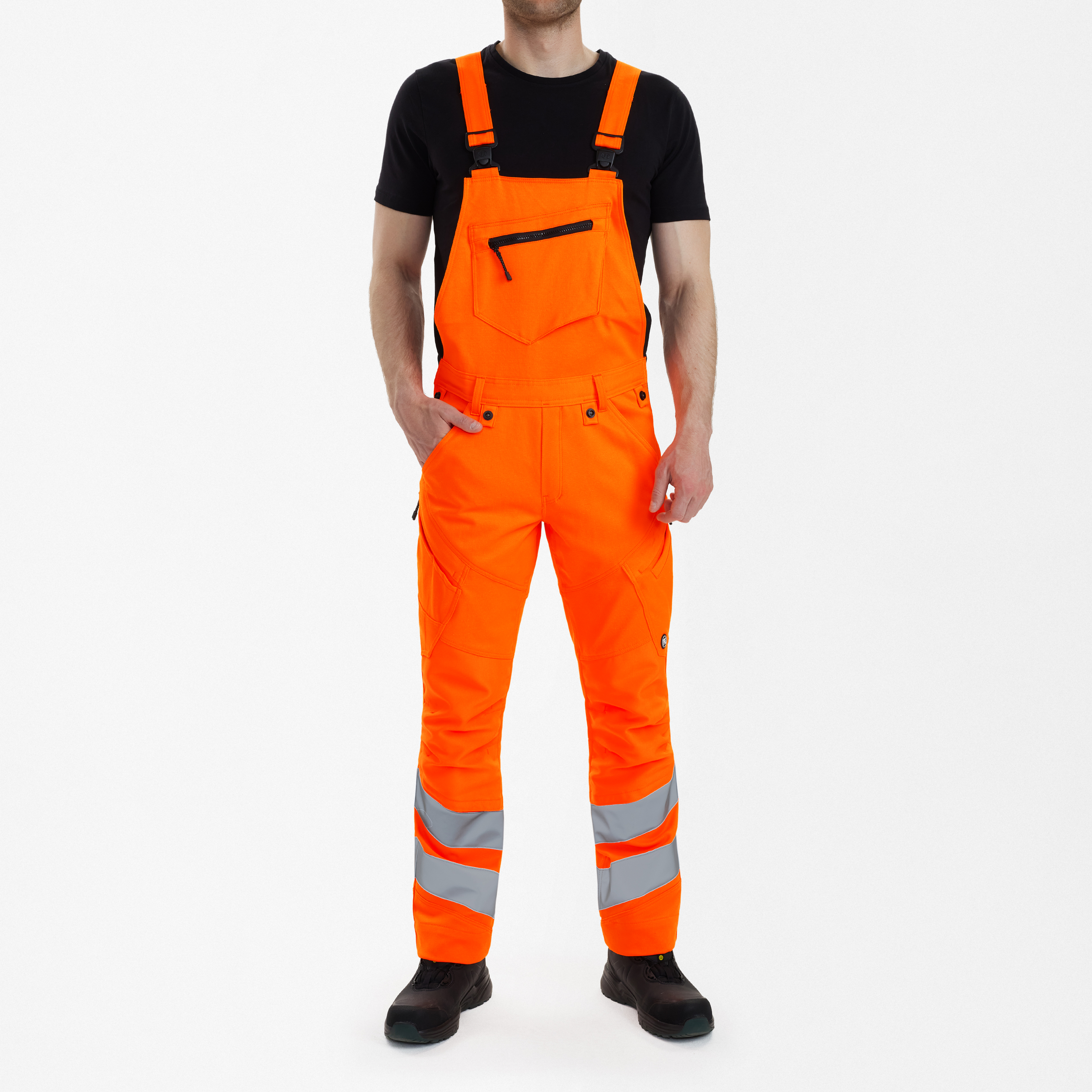 Engel Workwear Safety overall med 2-vejs stræk - Hi-vis Orange [10] / K80