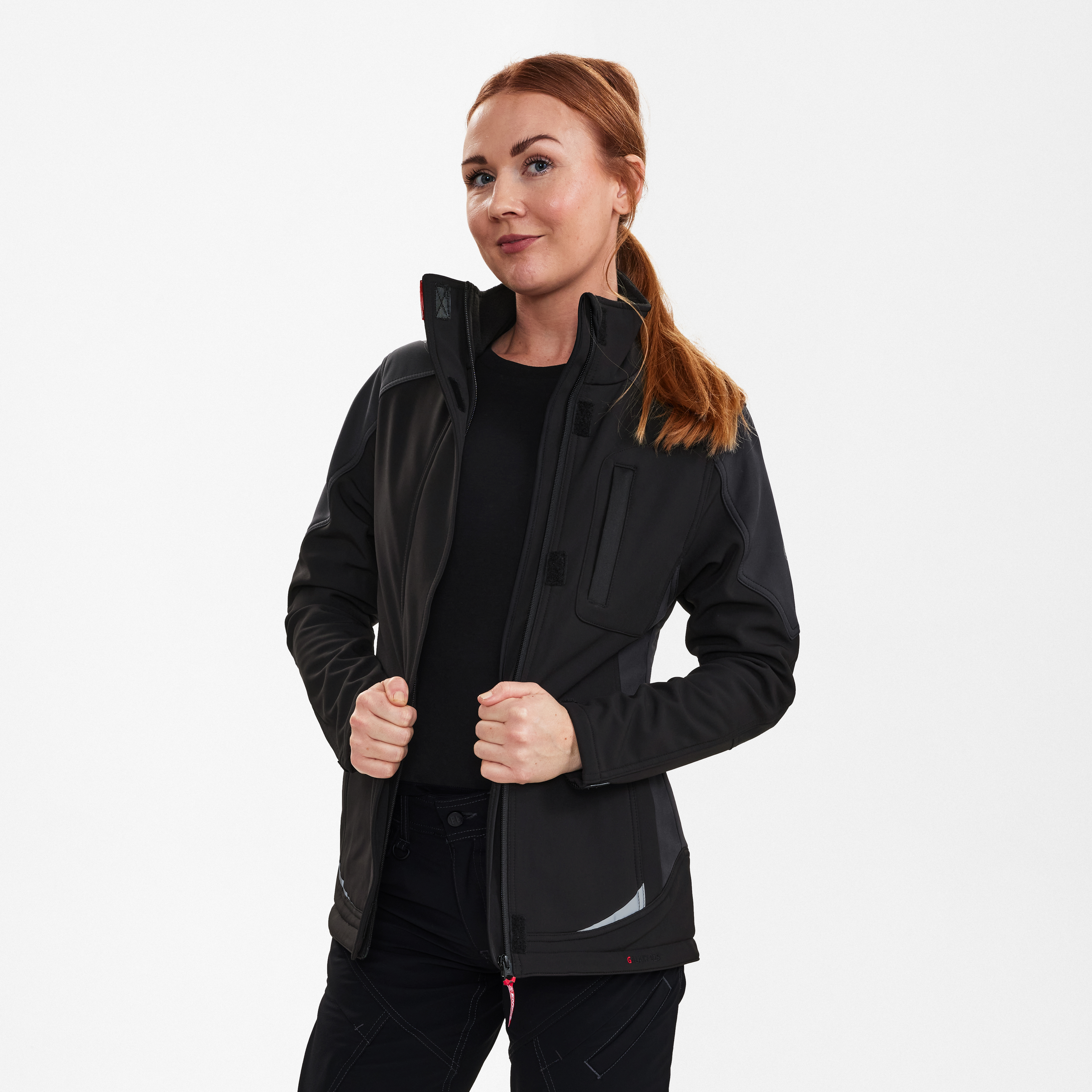 Engel Workwear Galaxy dame softshelljakke - Sort/Antrazitgrå [2079] / XS