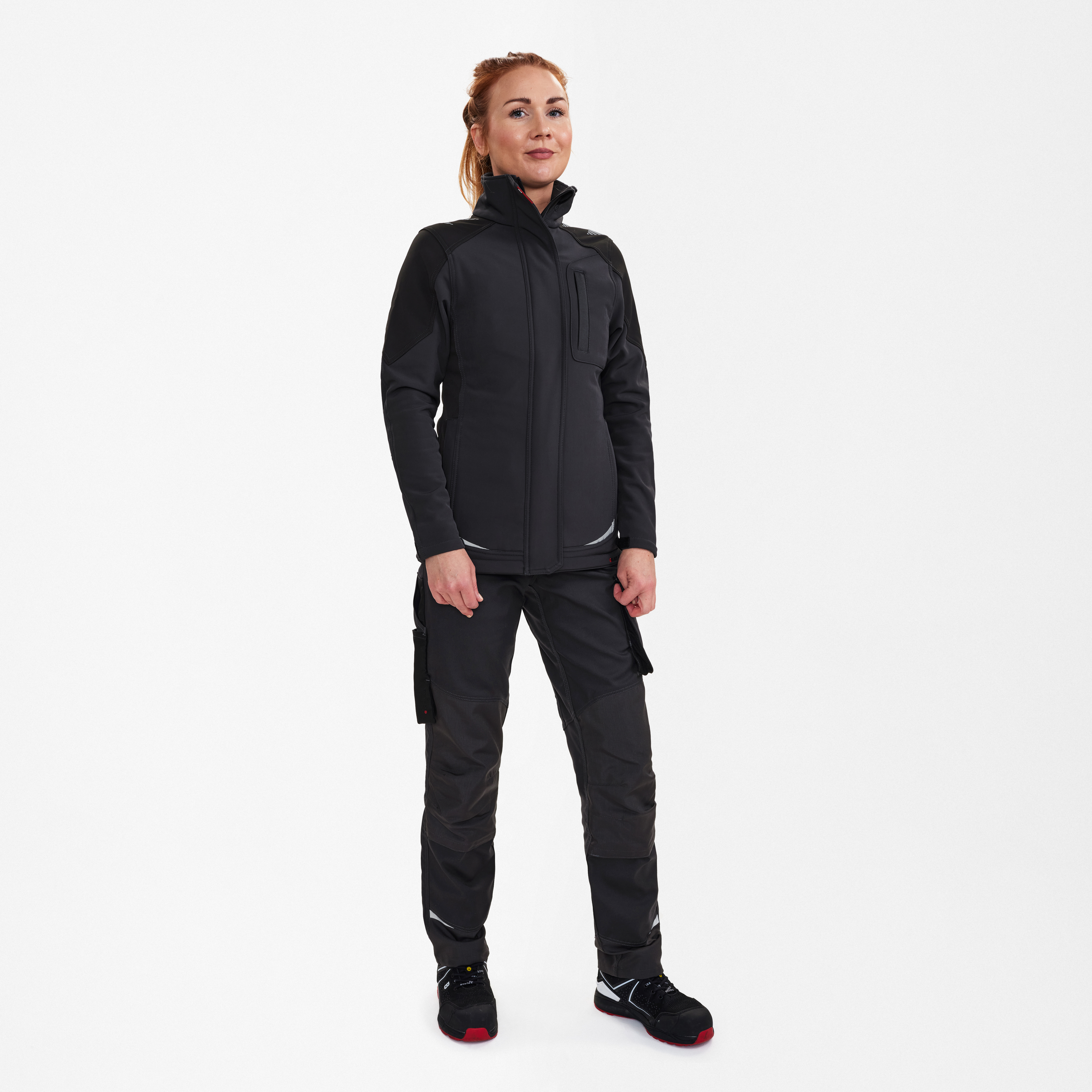 Engel Workwear Galaxy dame softshelljakke - Antrazitgrå/Sort [7920] / XS