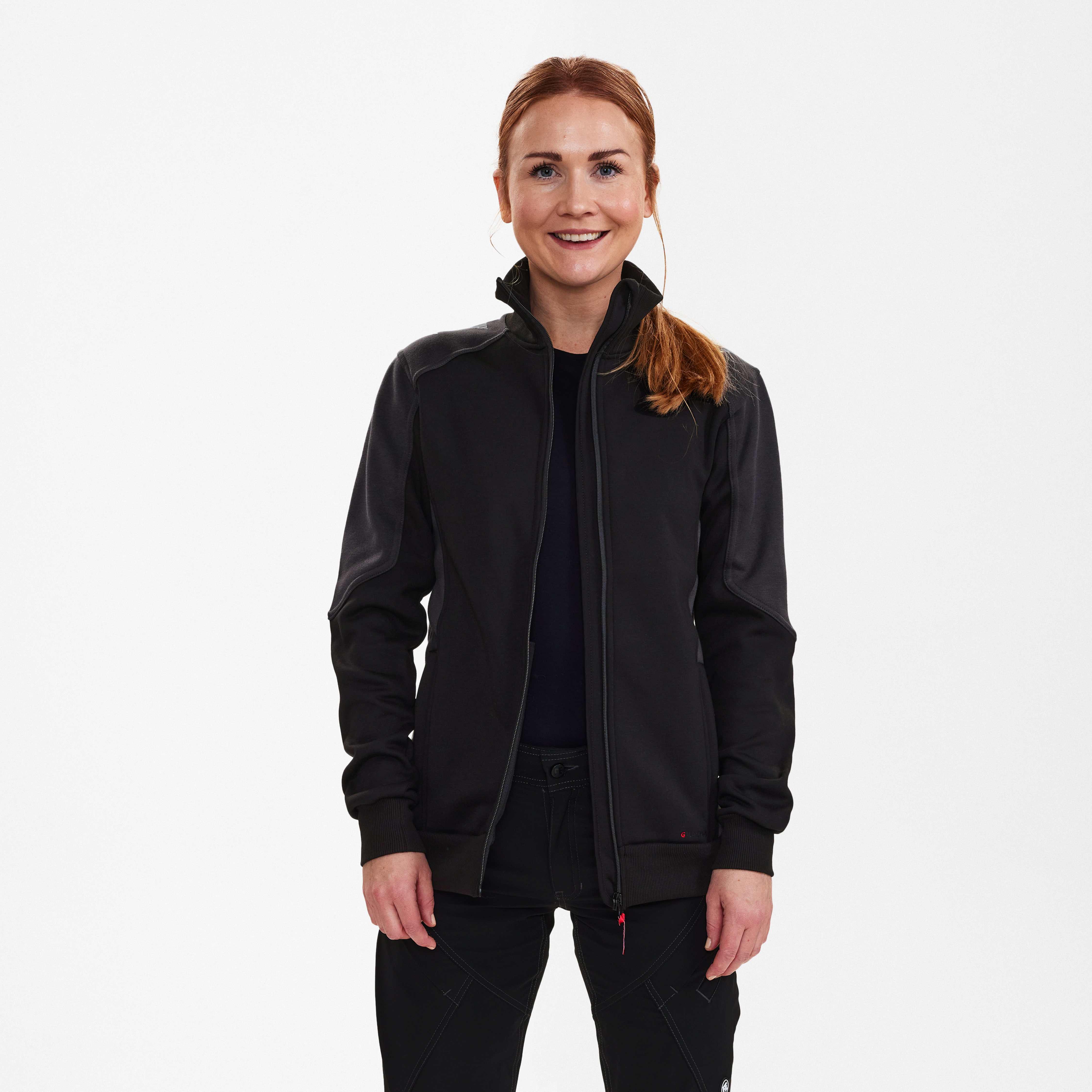 Engel Workwear Galaxy dame sweat cardigan - Sort/Antrazitgrå [2079] / XS