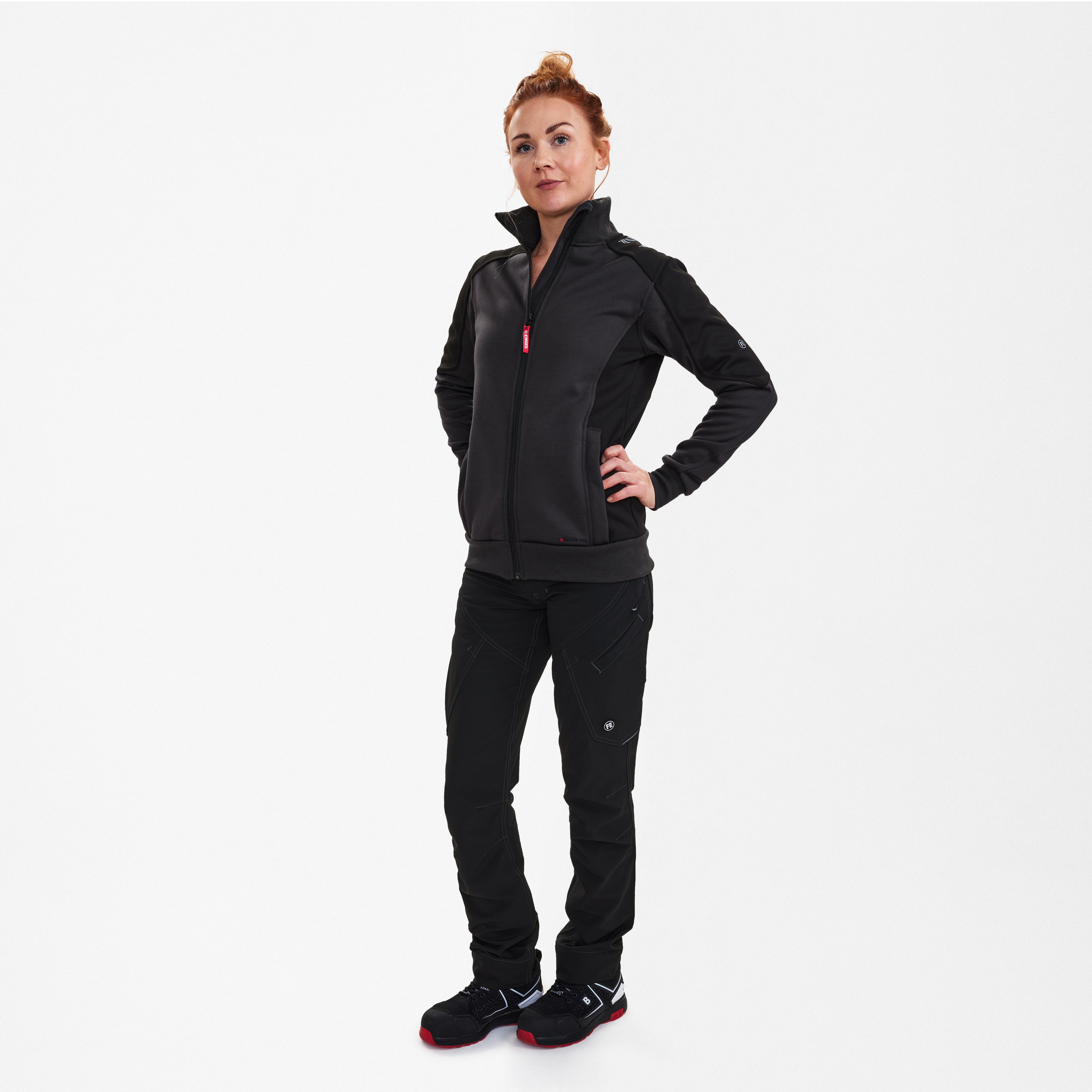 Engel Workwear Galaxy dame sweat cardigan - Antrazitgrå/Sort [7920] / XS