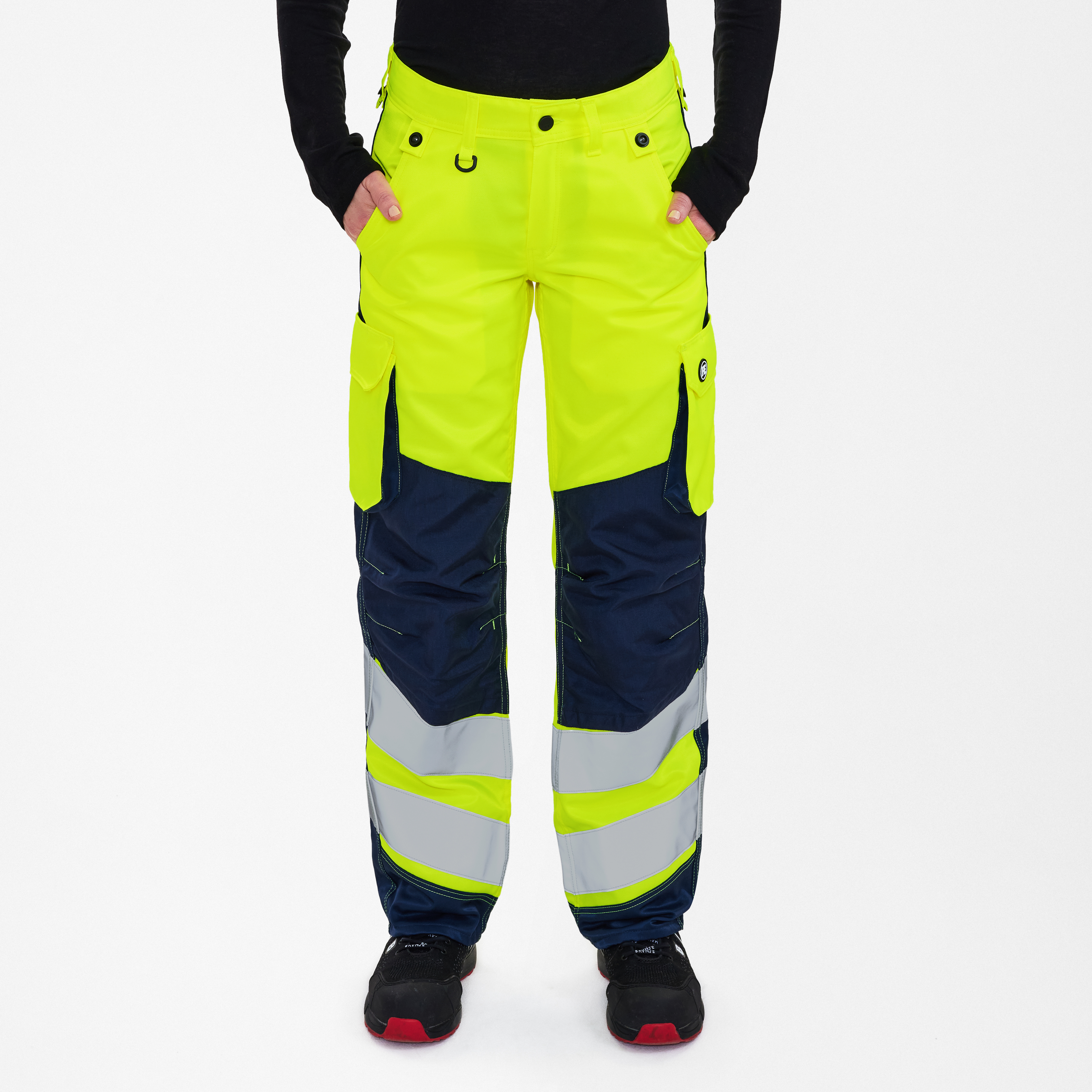 Engel Workwear Safety Light damebukser - Gul/Blue Ink [38165] / 34
