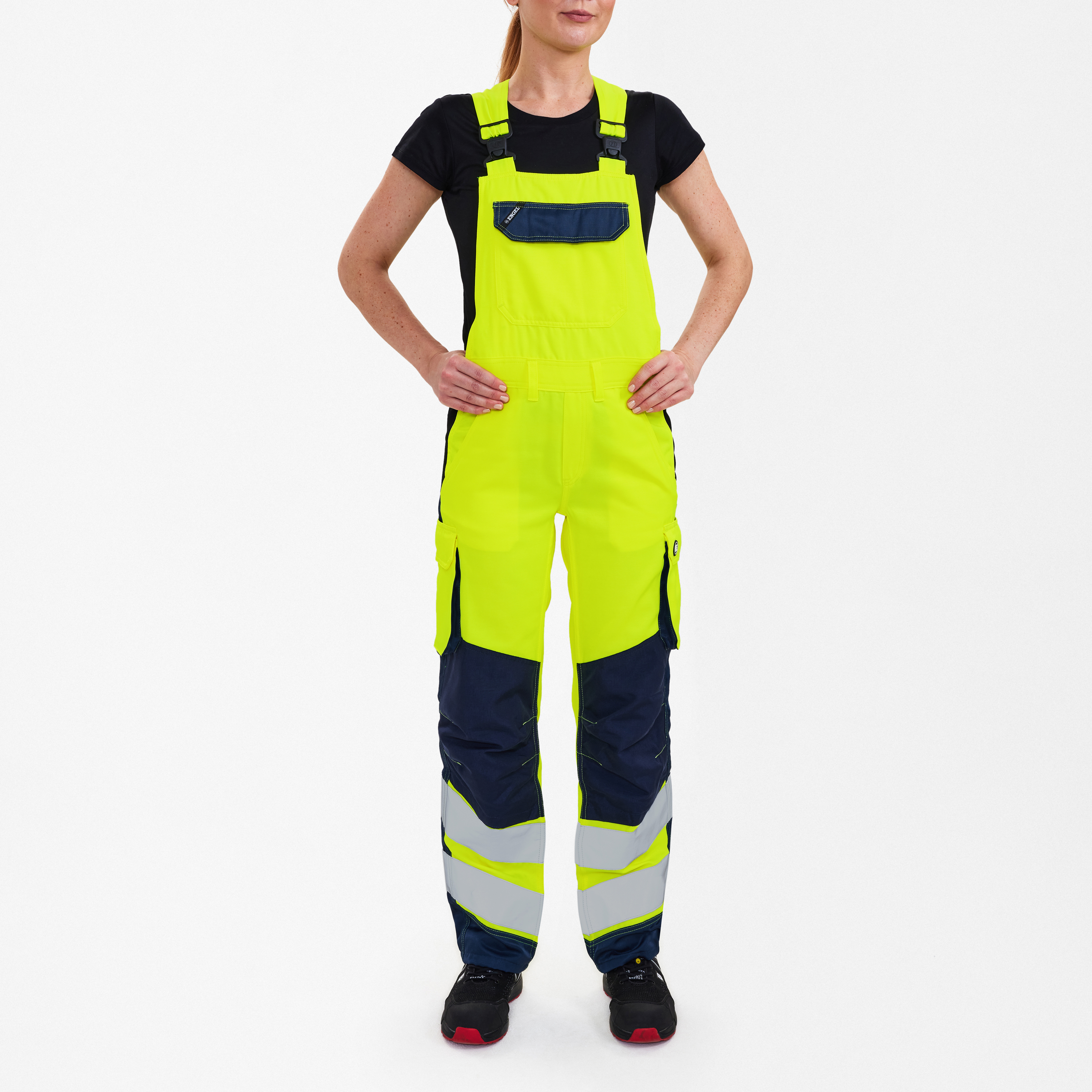 Engel Workwear Safety Light dameoverall - Gul/Blue Ink [38165] / 34