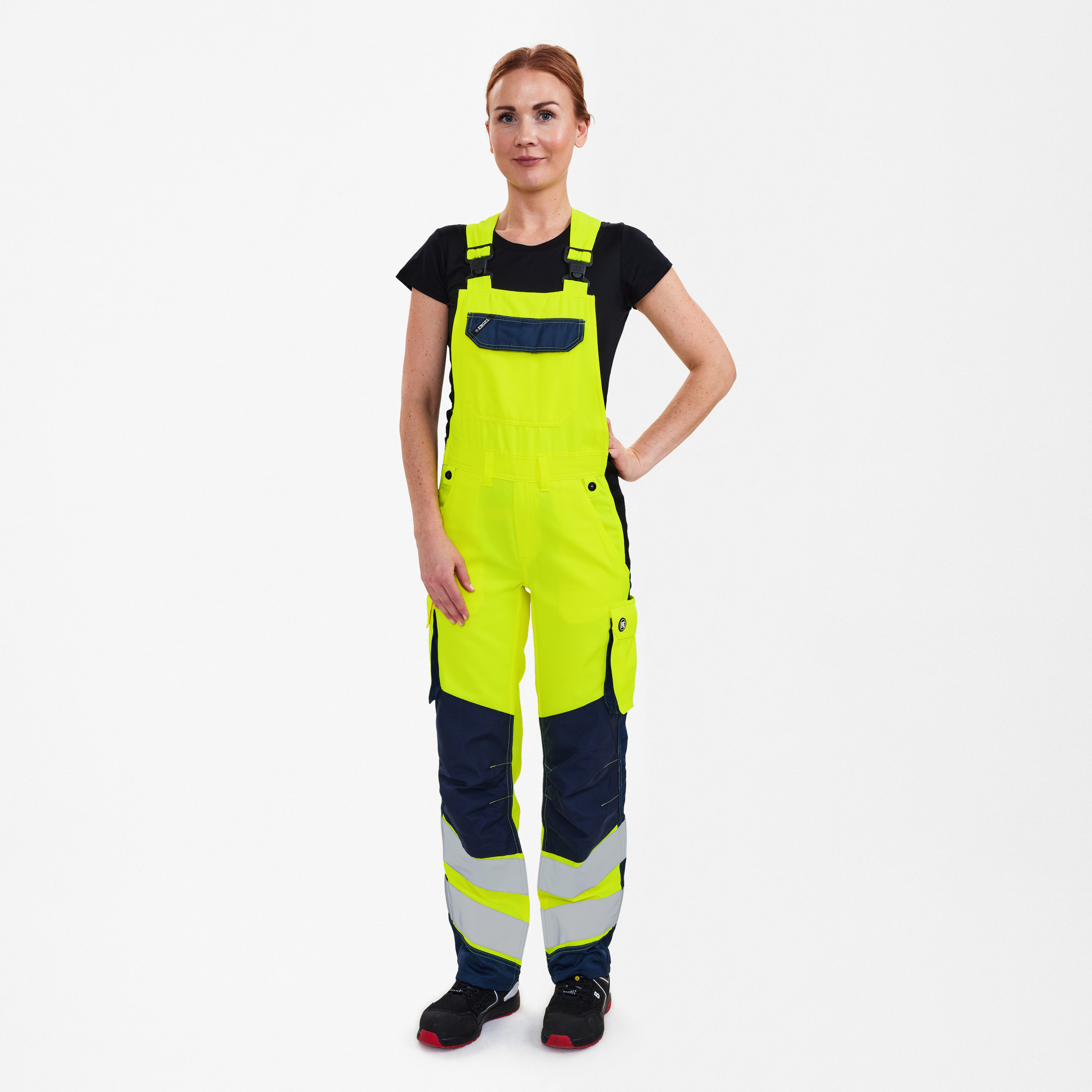 Engel Workwear Safety Light dameoverall - Gul/Blue Ink [38165] / 34