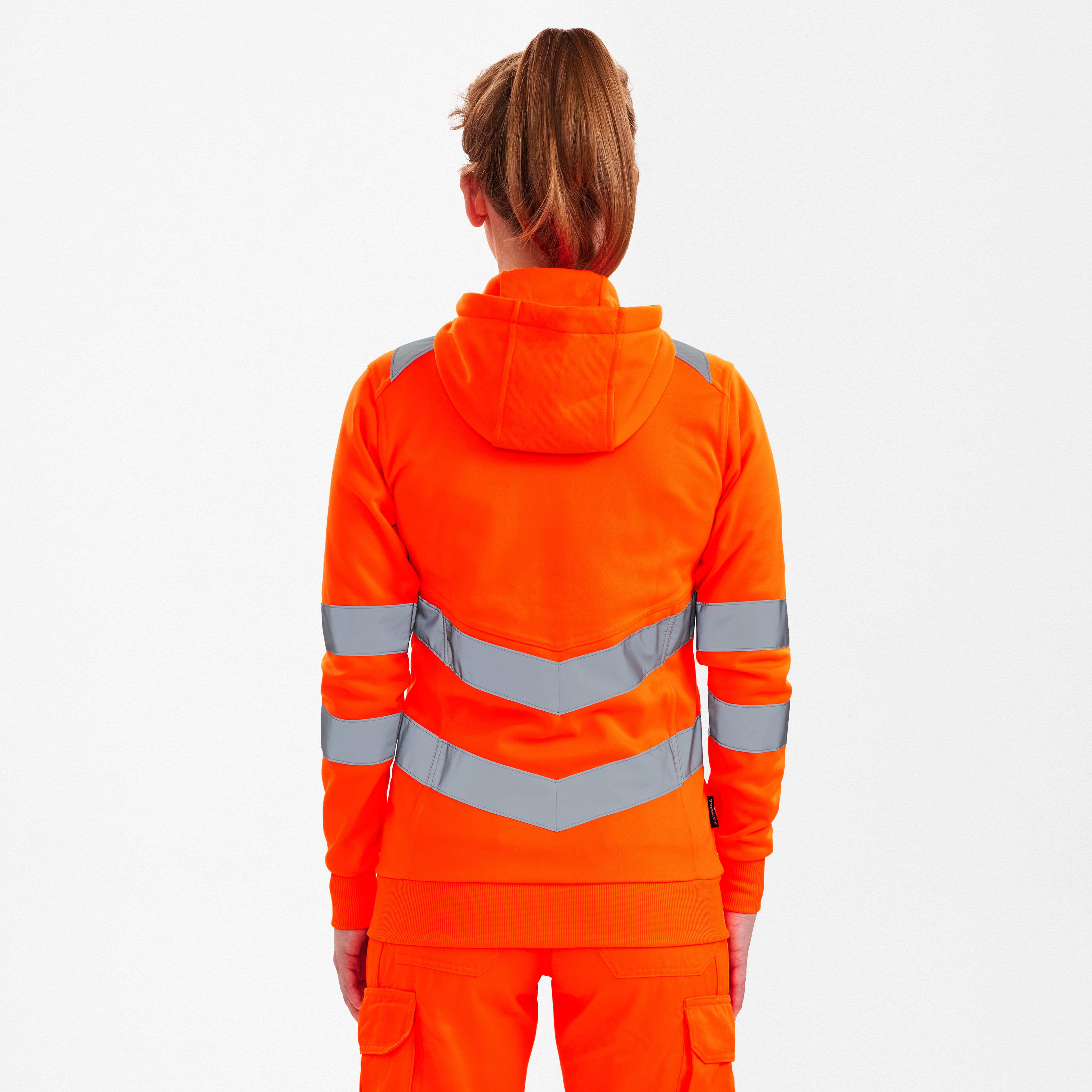 Engel Workwear Safety dame sweat cardigan - Hi-vis Orange [10] / XS