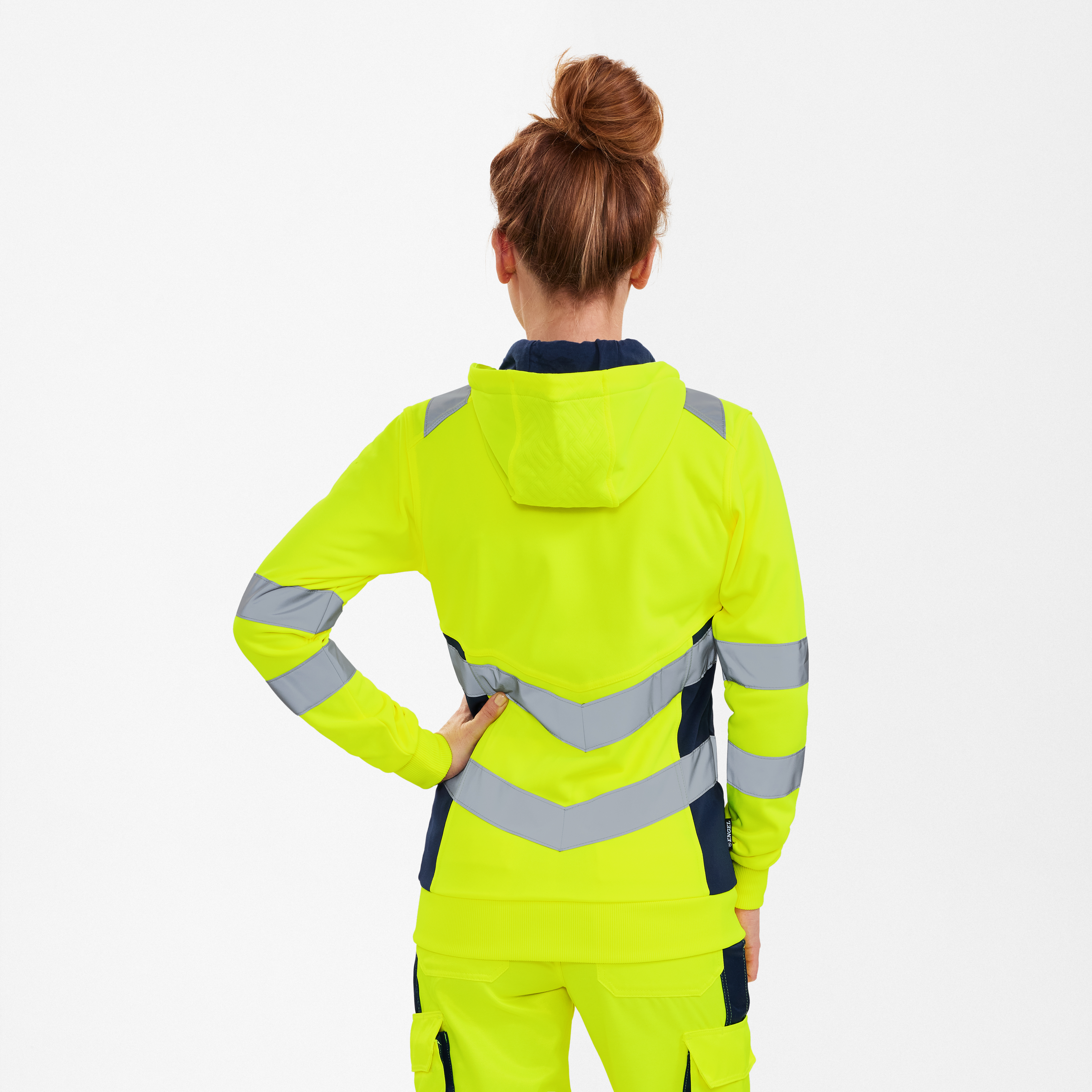 Engel Workwear Safety dame sweat cardigan - Gul/Blue Ink [38165] / XS