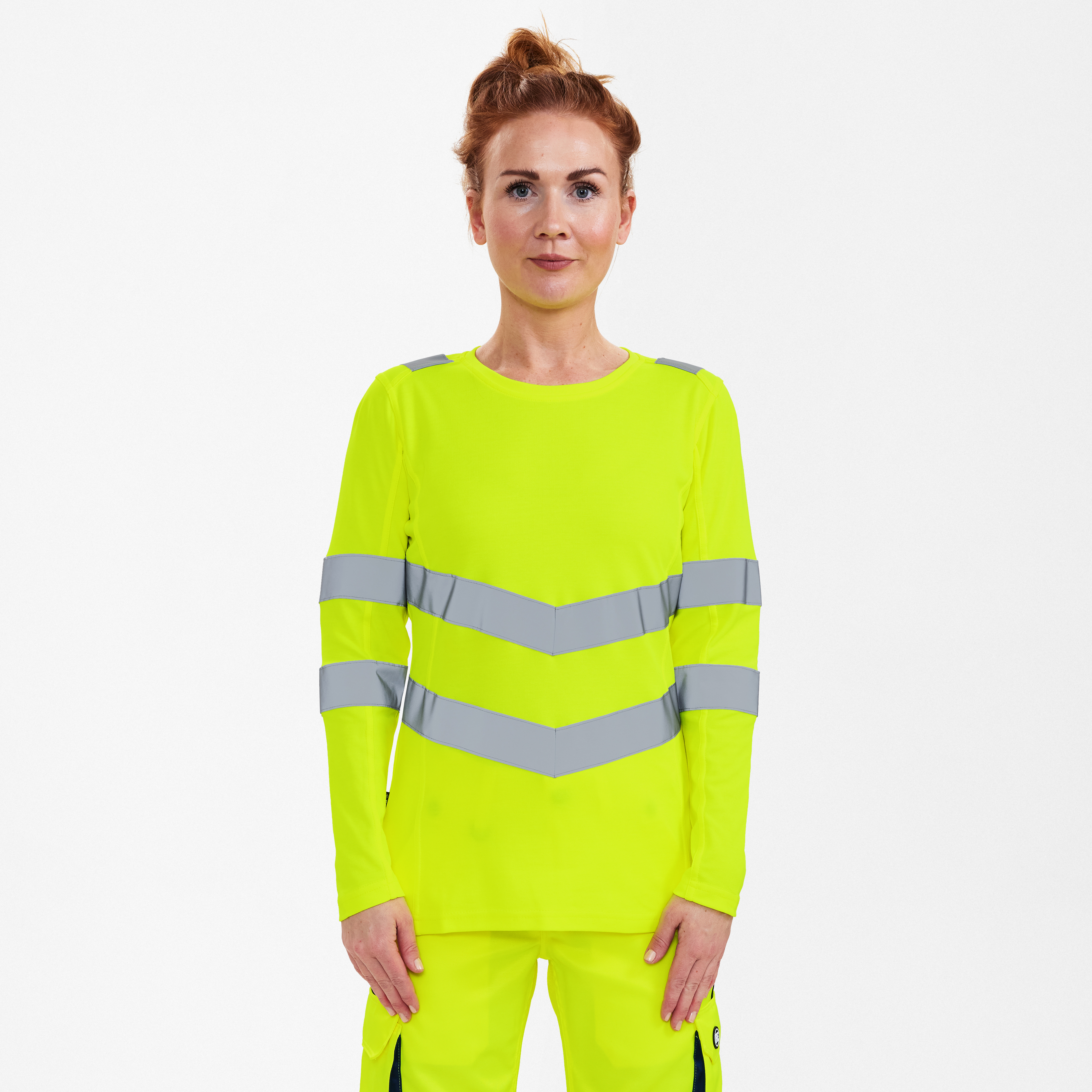 Engel Workwear Safety dame langærmet T-shirt - Gul [38] / XS