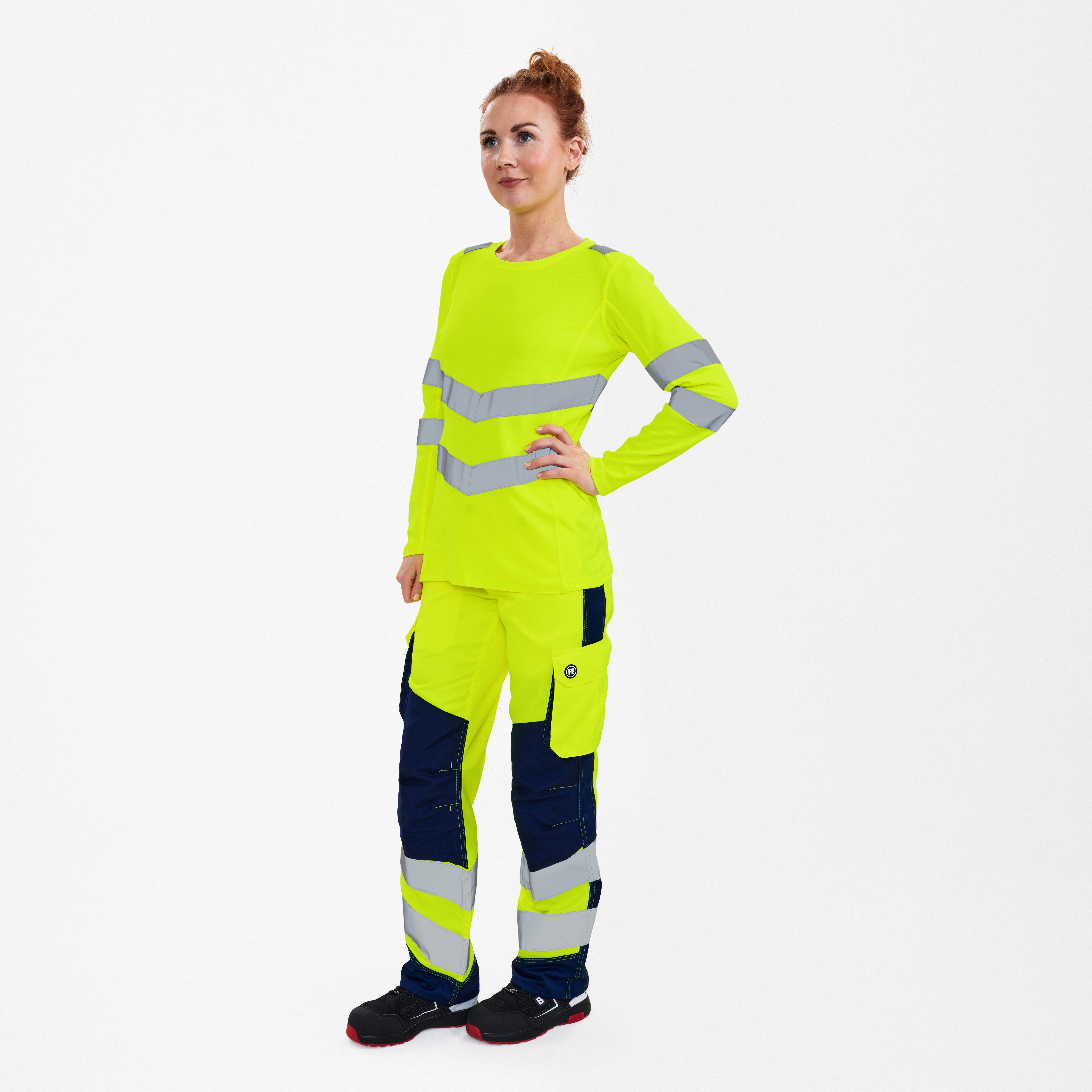 Engel Workwear Safety dame langærmet T-shirt - Gul [38] / XS