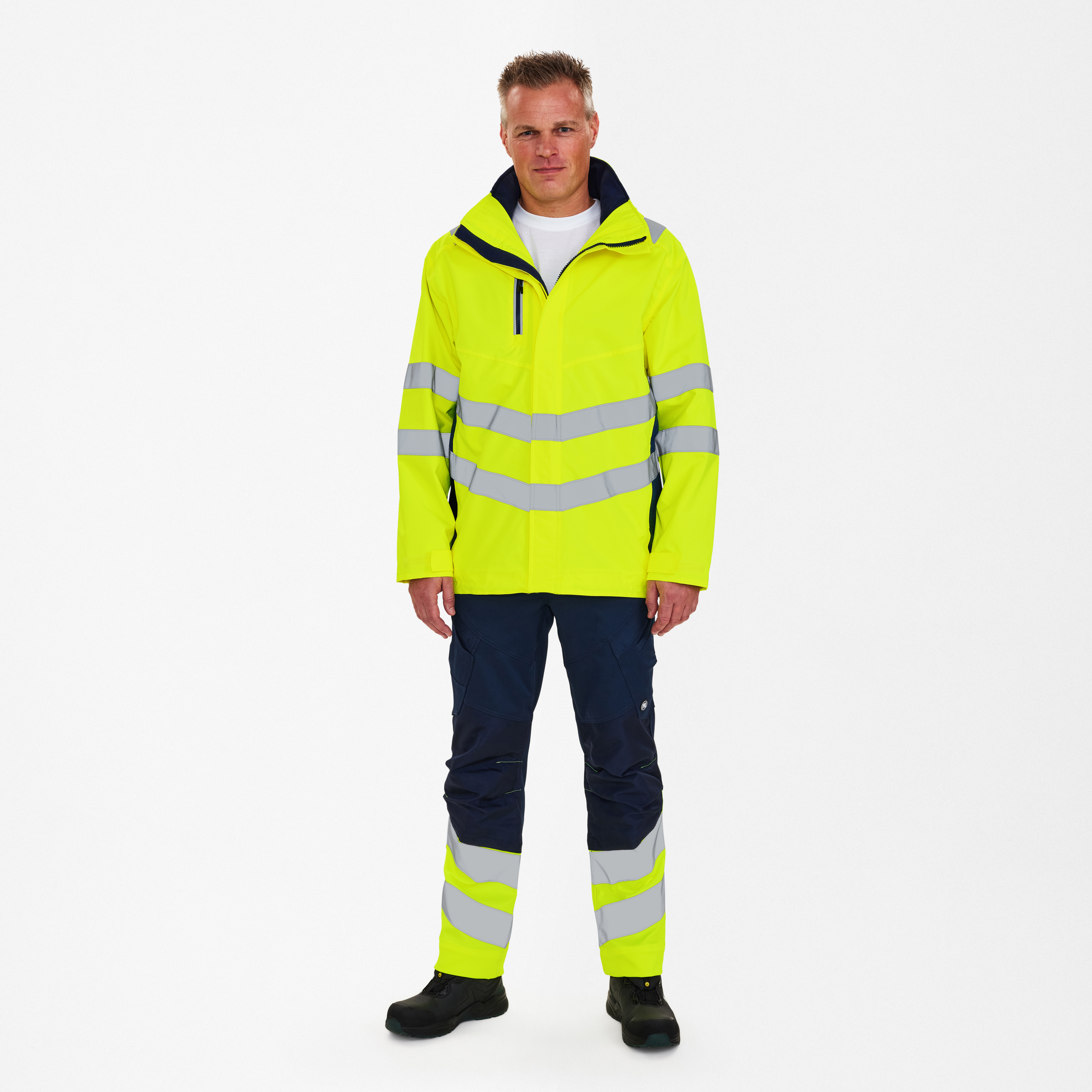 Engel Workwear Safety parka skaljakke - Gul/Blue Ink [38165] / XS