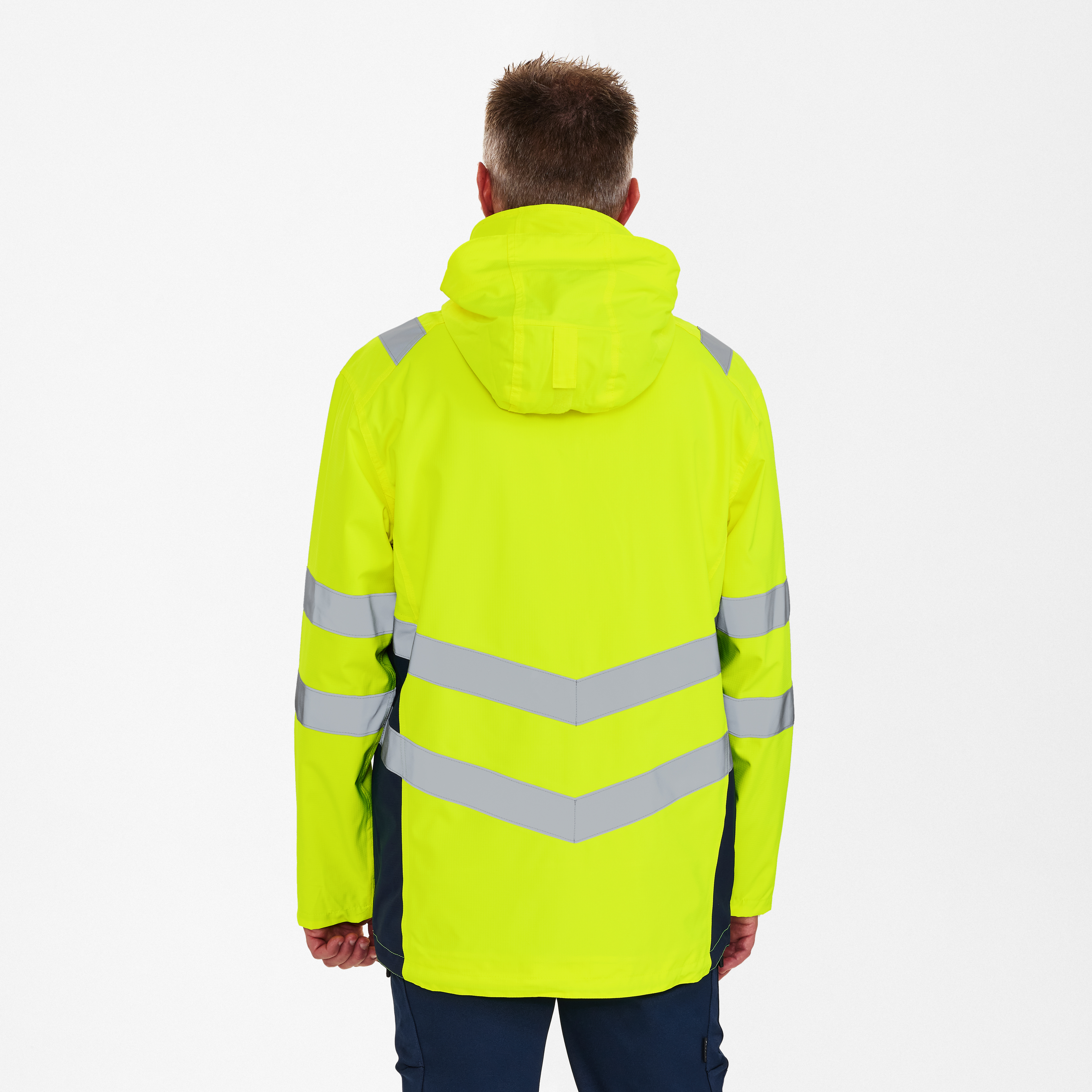 Engel Workwear Safety parka skaljakke - Gul/Blue Ink [38165] / XS