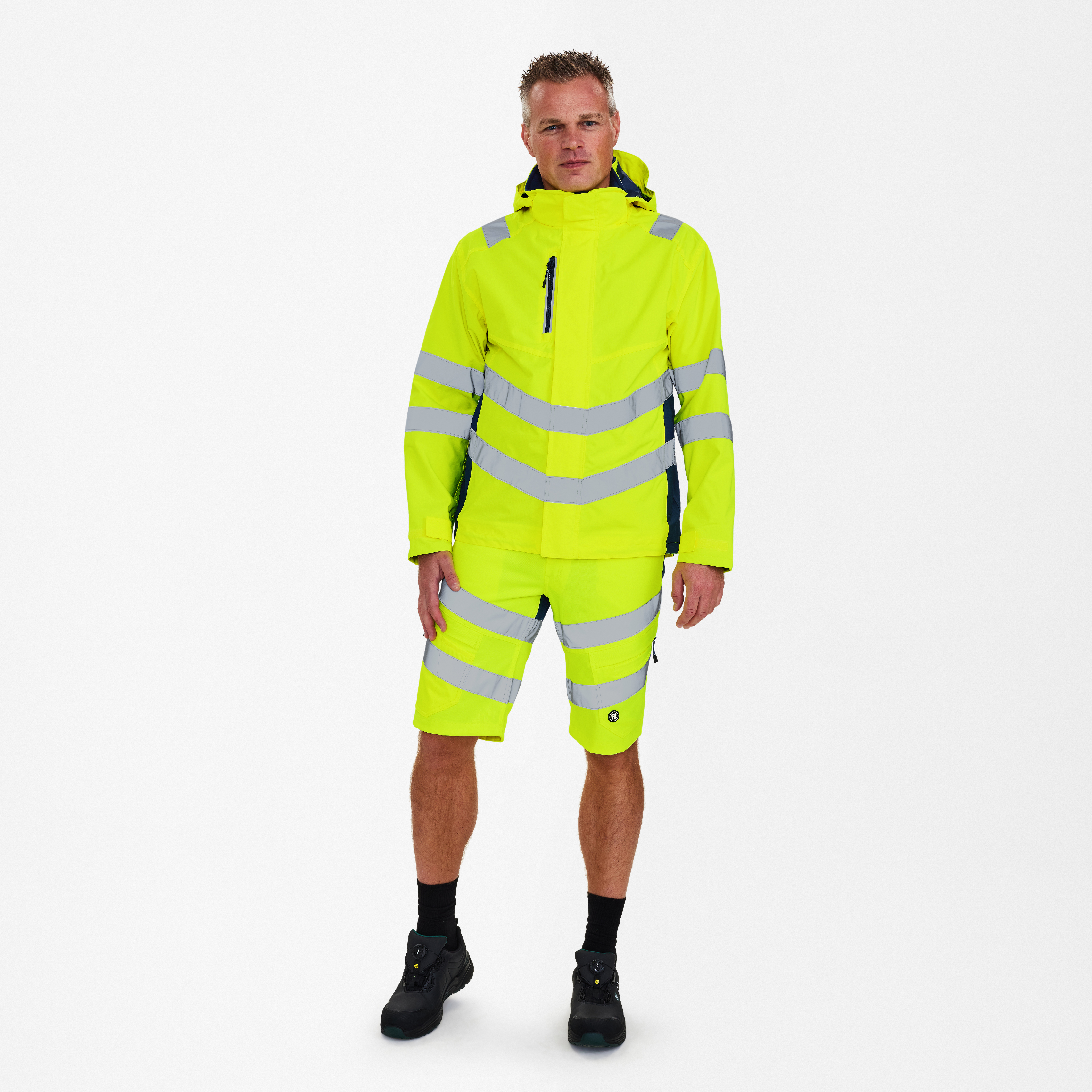 Engel Workwear Safety skaljakke - Gul/Blue Ink [38165] / XS