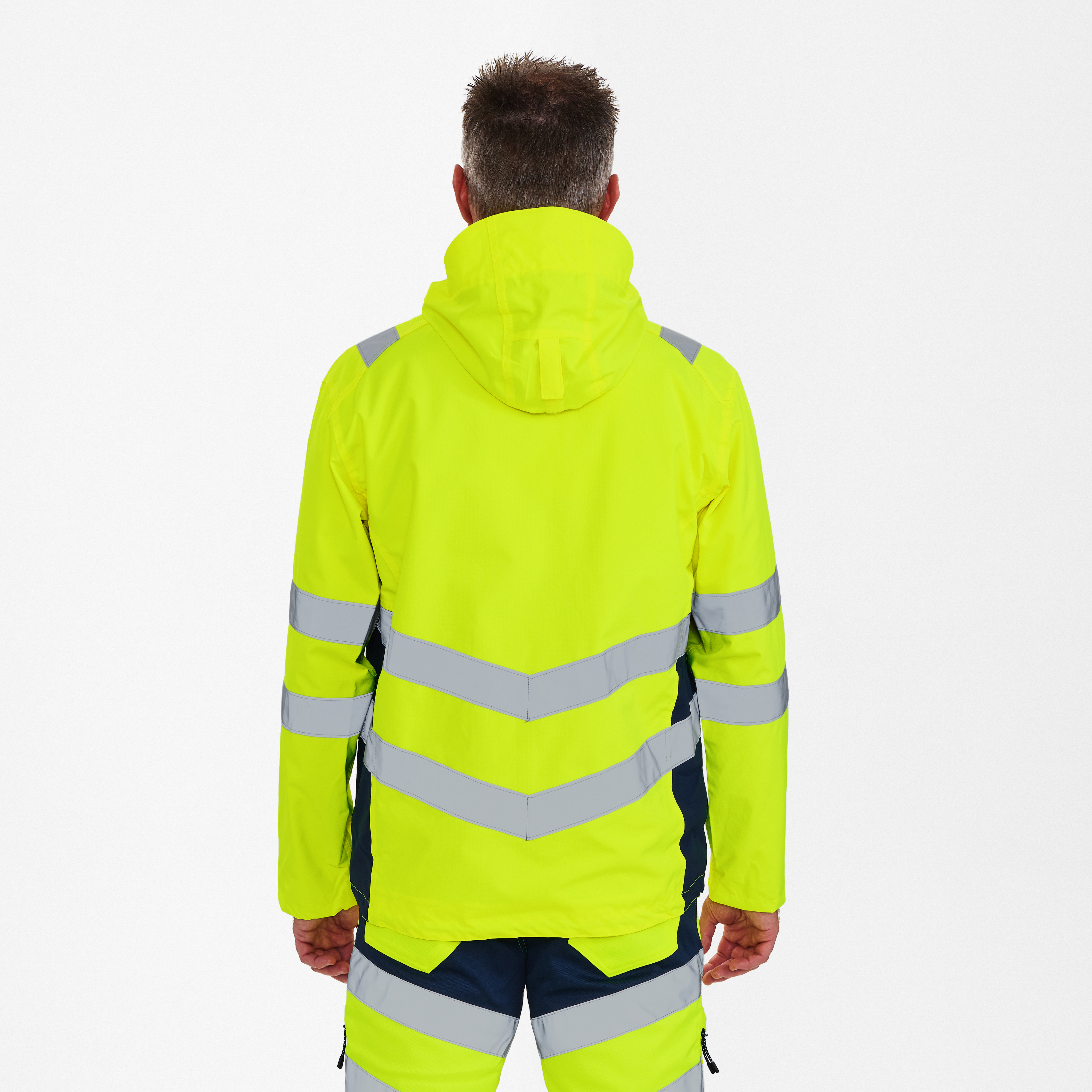 Engel Workwear Safety skaljakke - Gul/Blue Ink [38165] / XS