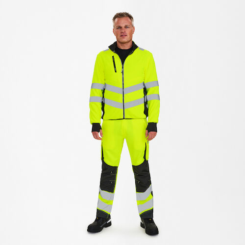 Safety Fleece Jacket - Hi-vis Yellow / Black, Engel | Engel Workwear
