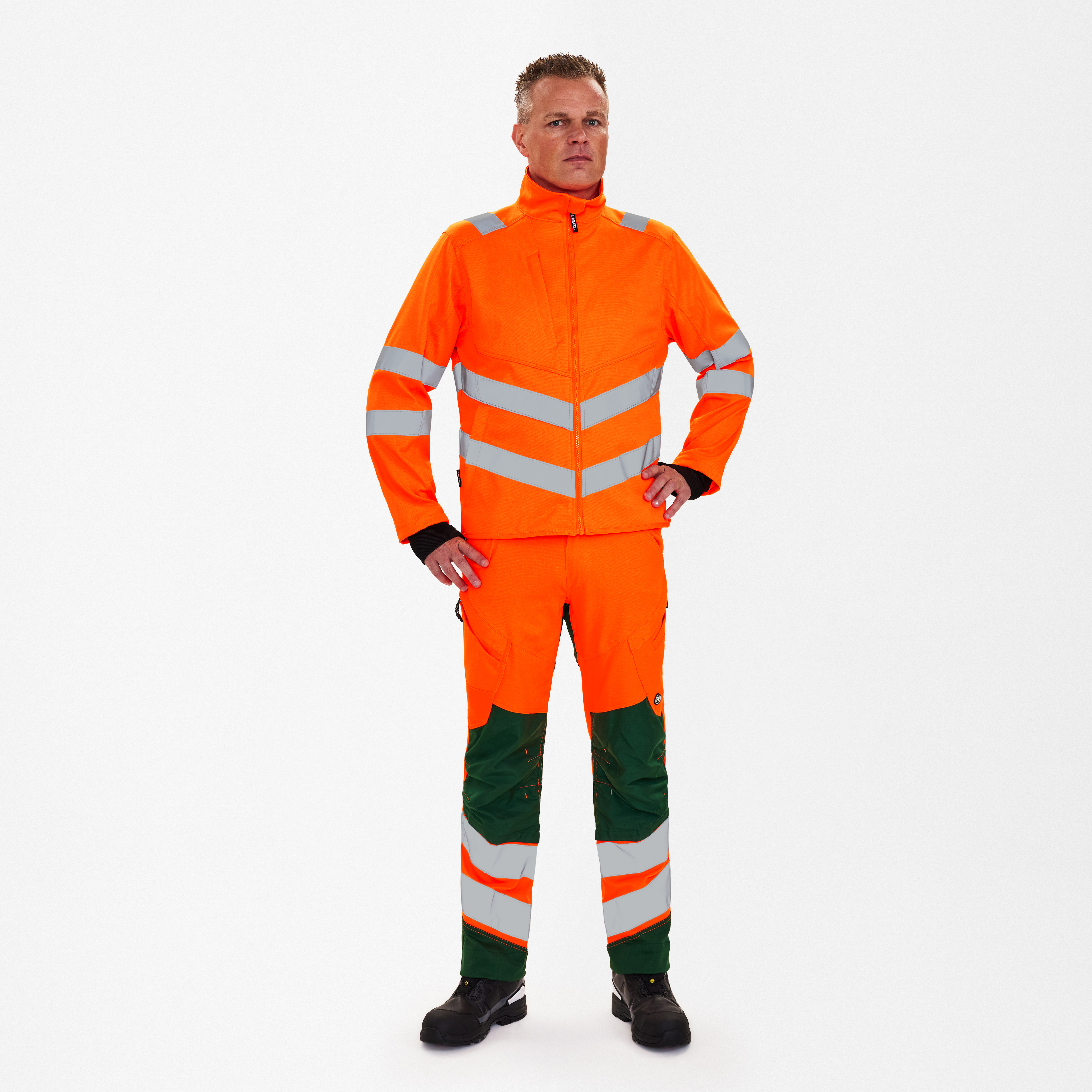 Engel Workwear Safety arbejdsjakke med 2-vejs stræk - Hi-vis Orange [10] / XS