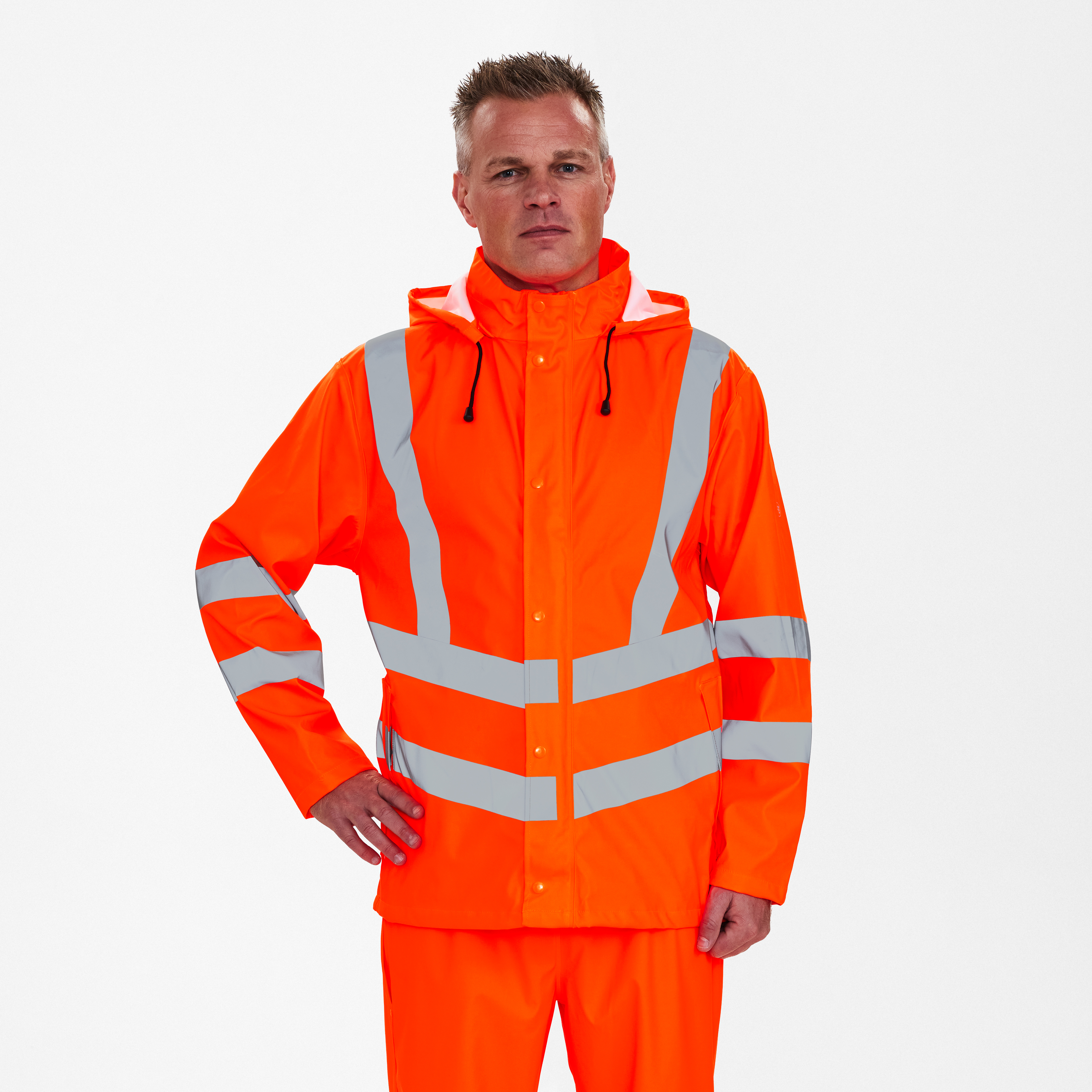 Engel Workwear Safety regnjakke - Hi-vis Orange [10] / XS