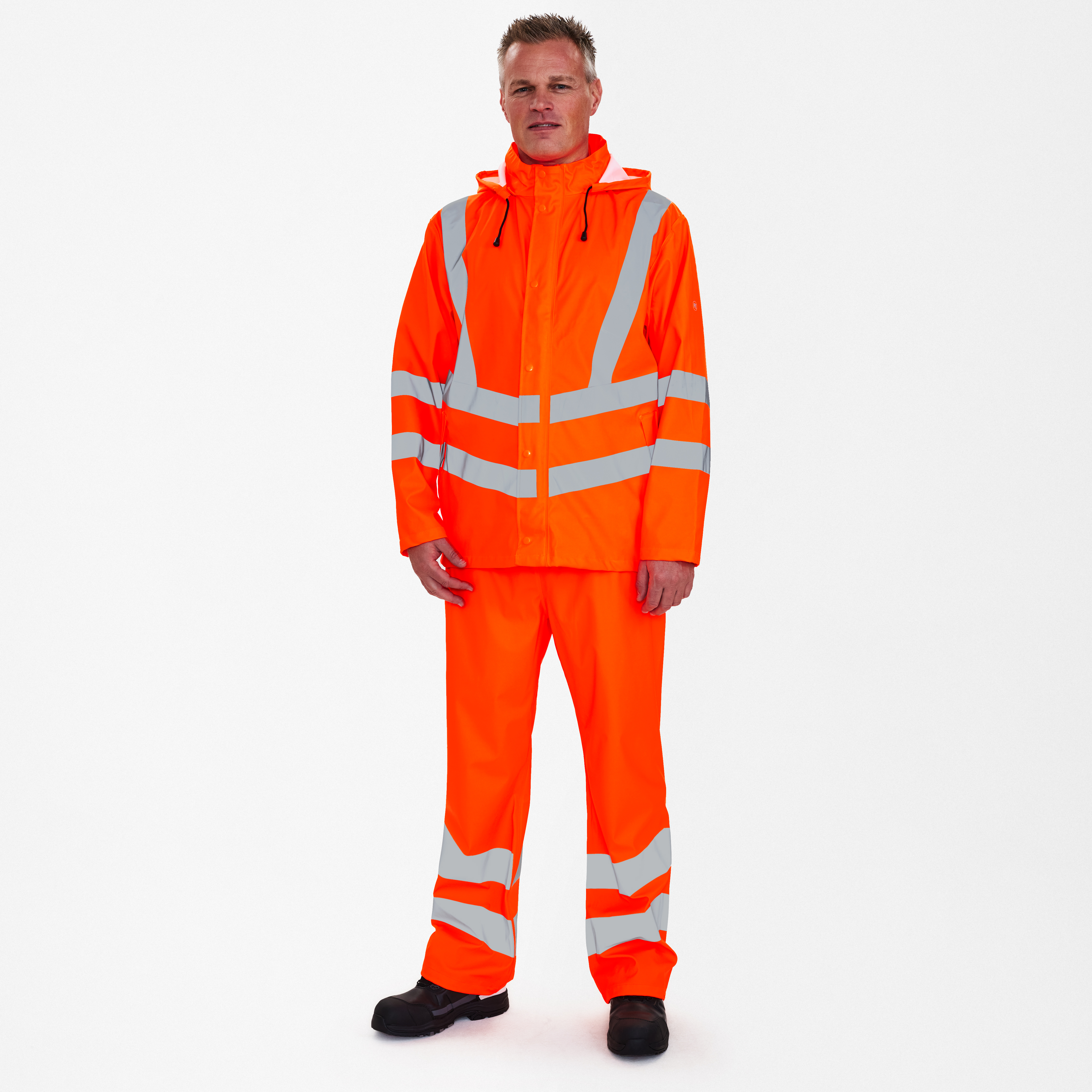 Engel Workwear Safety regnjakke - Hi-vis Orange [10] / XS