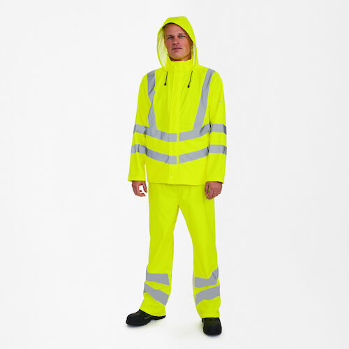 Safety Rain Jacket - Hi-vis Yellow, Engel | Engel Workwear