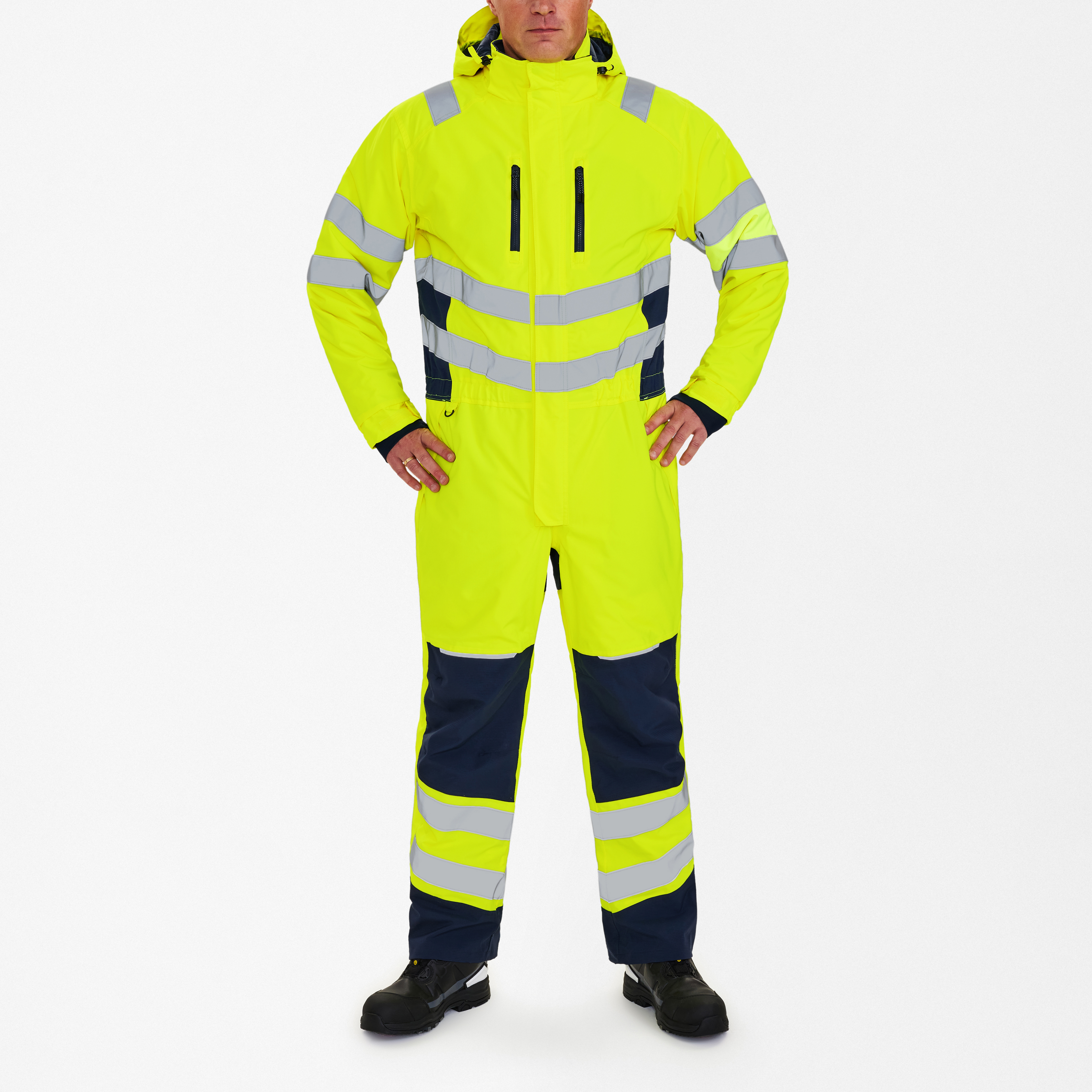 Engel Workwear Safety vinterkedeldragt - Gul/Blue Ink [38165] / XS