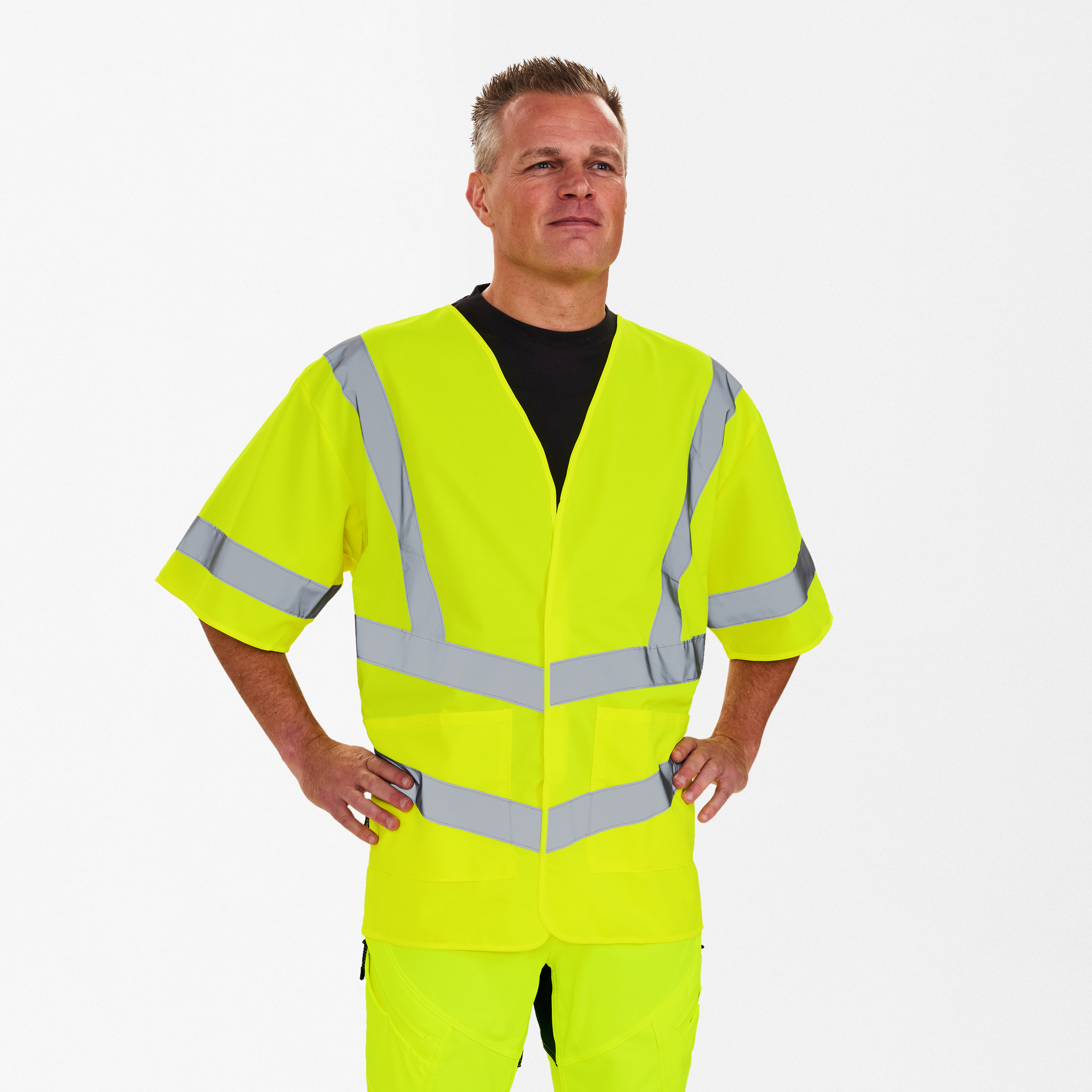 Engel Workwear Safety vejvest med ærmer - Gul [38] / 3XL/4XL