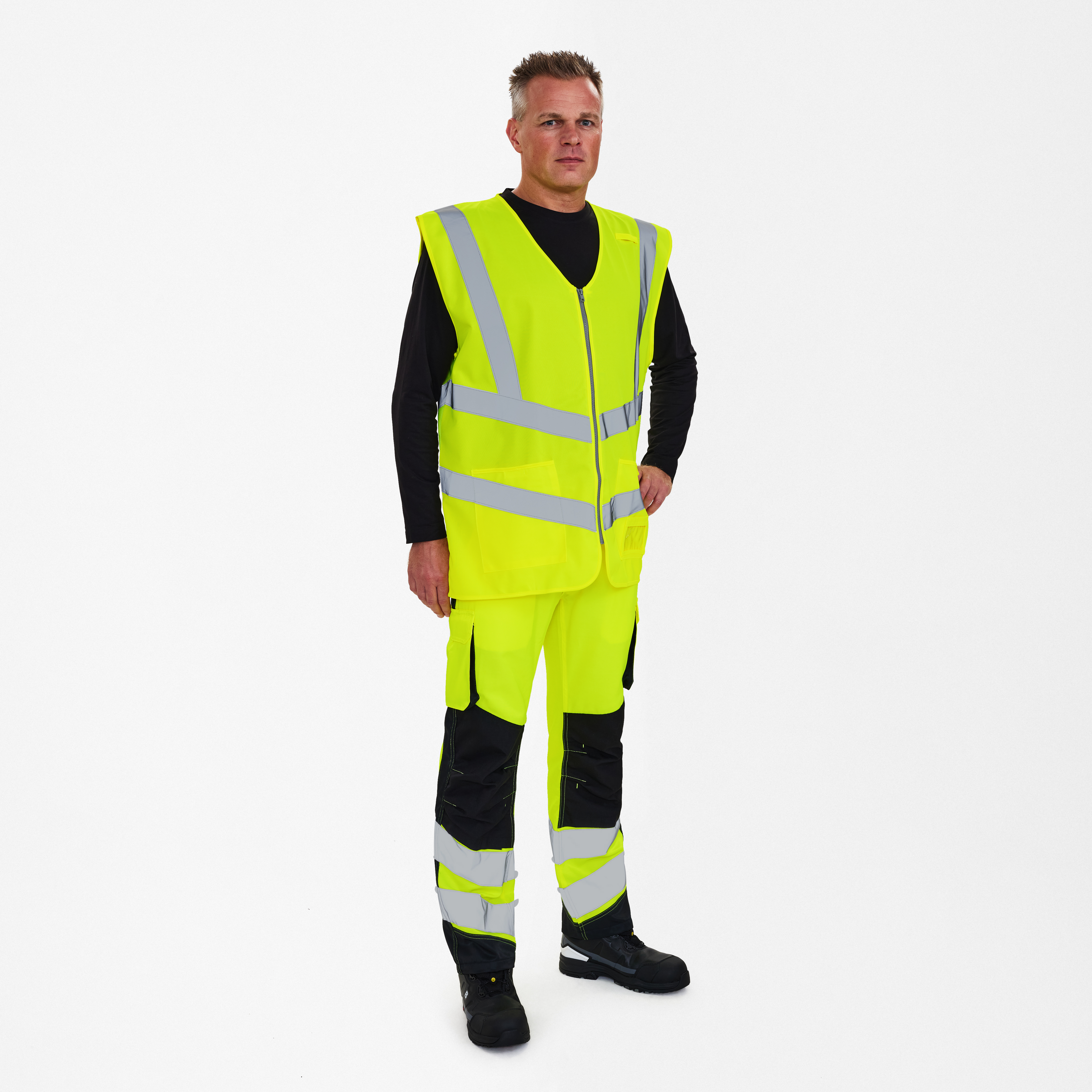 Engel Workwear Safety vejvest med lynlås - Gul [38] / 3XL/4XL