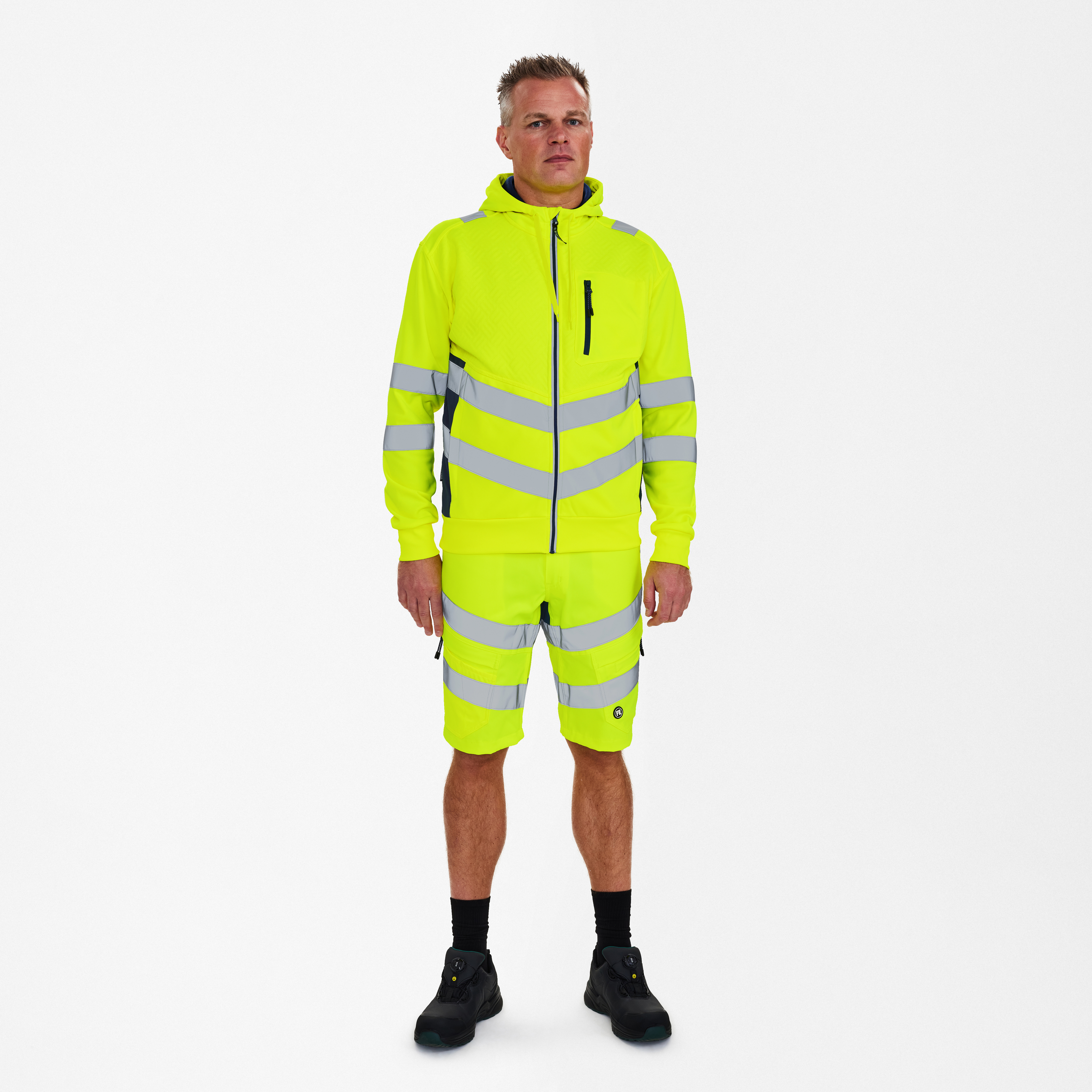 Engel Workwear Safety sweat cardigan - Gul/Blue Ink [38165] / XS