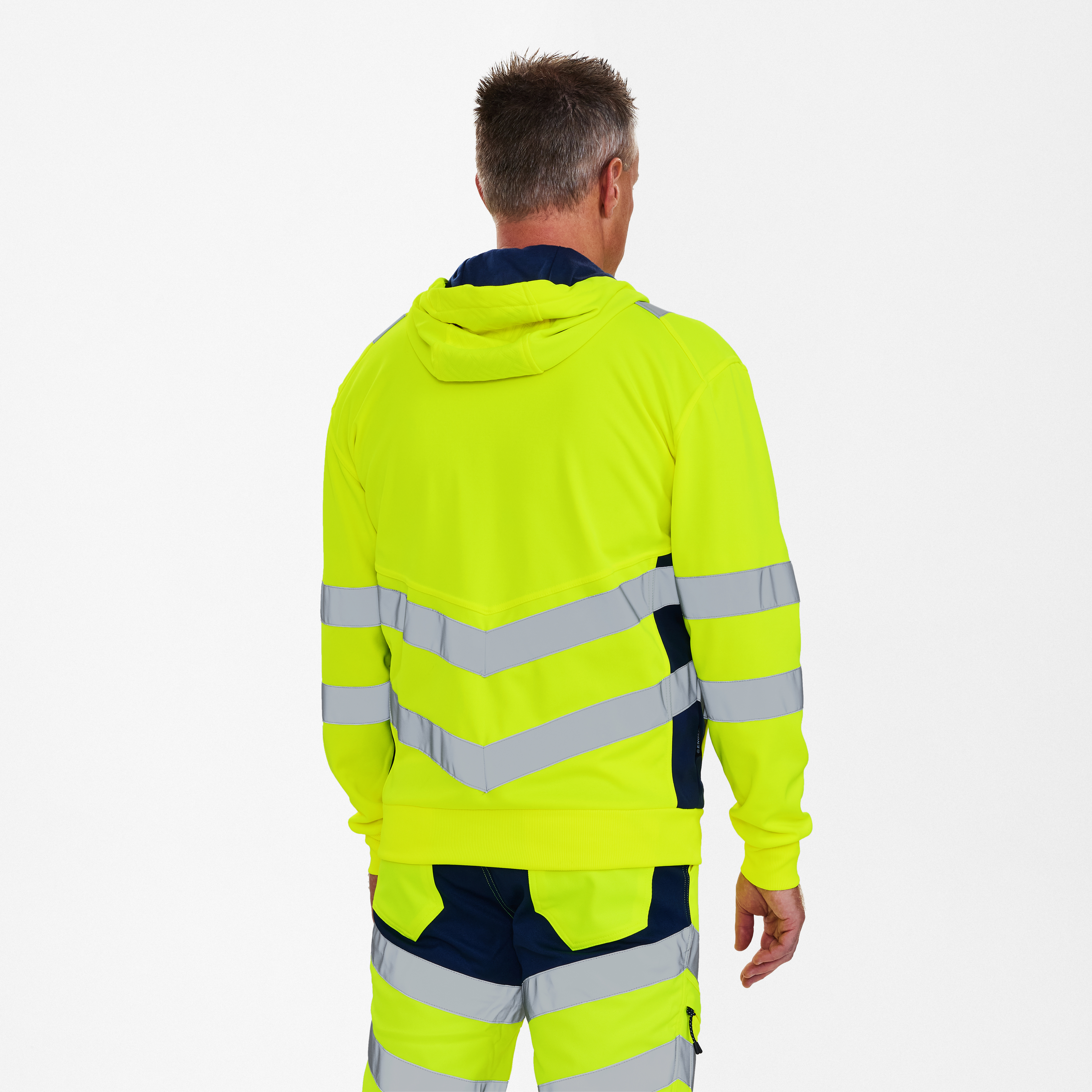 Engel Workwear Safety sweat cardigan - Gul/Blue Ink [38165] / XS