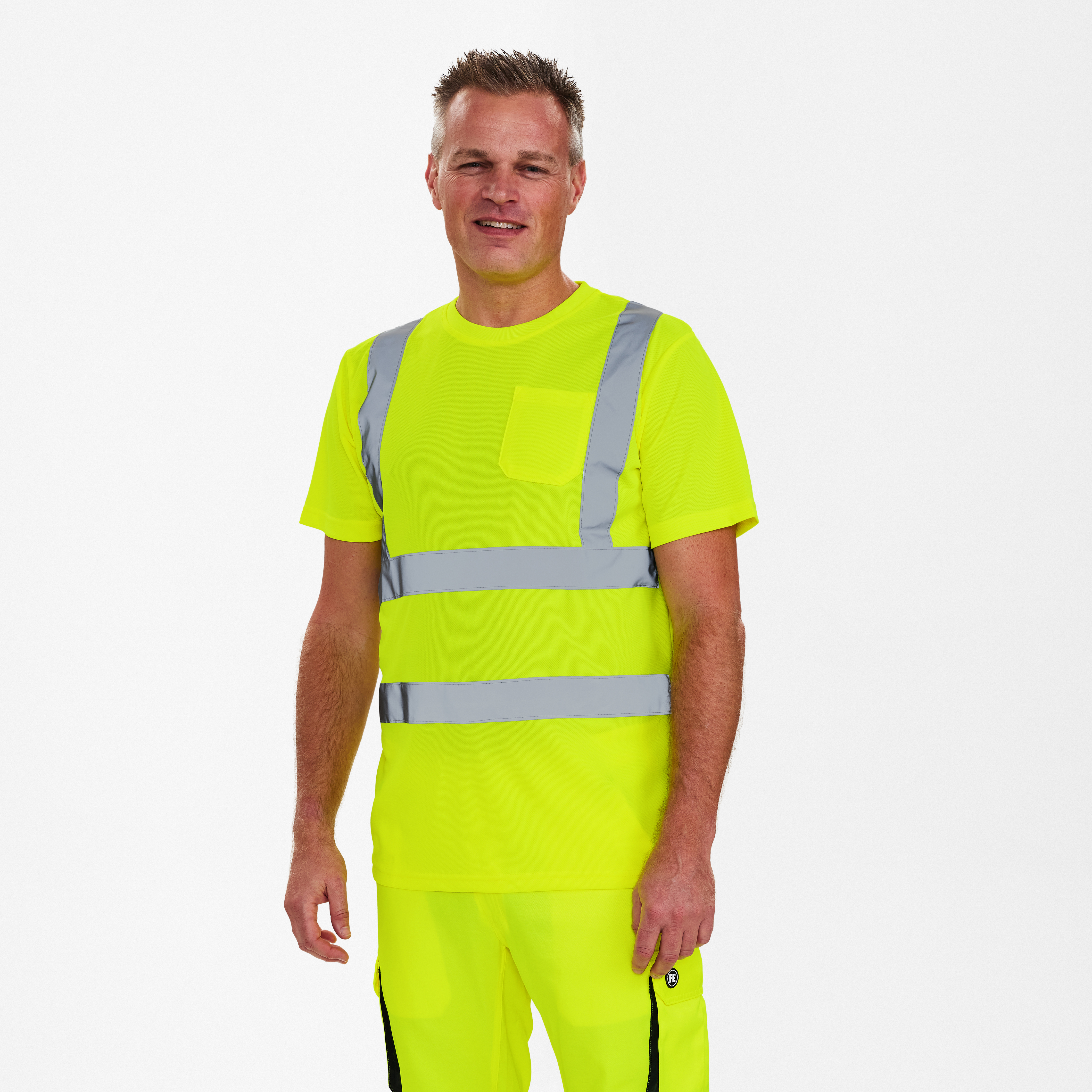 Engel Workwear Safety T-shirt med brystlomme - Gul [38] / XS