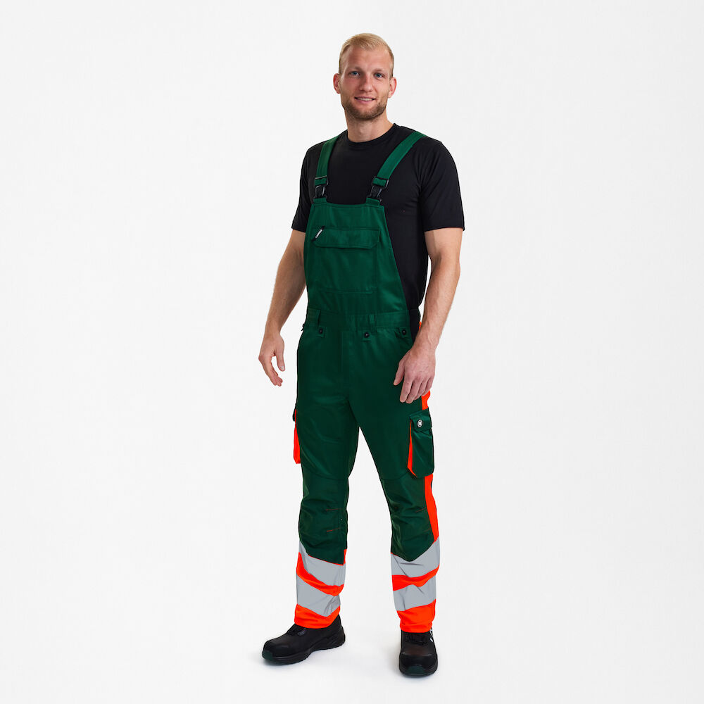 SAFETY Light Latzhose – Grün / Orange (Am Modell)