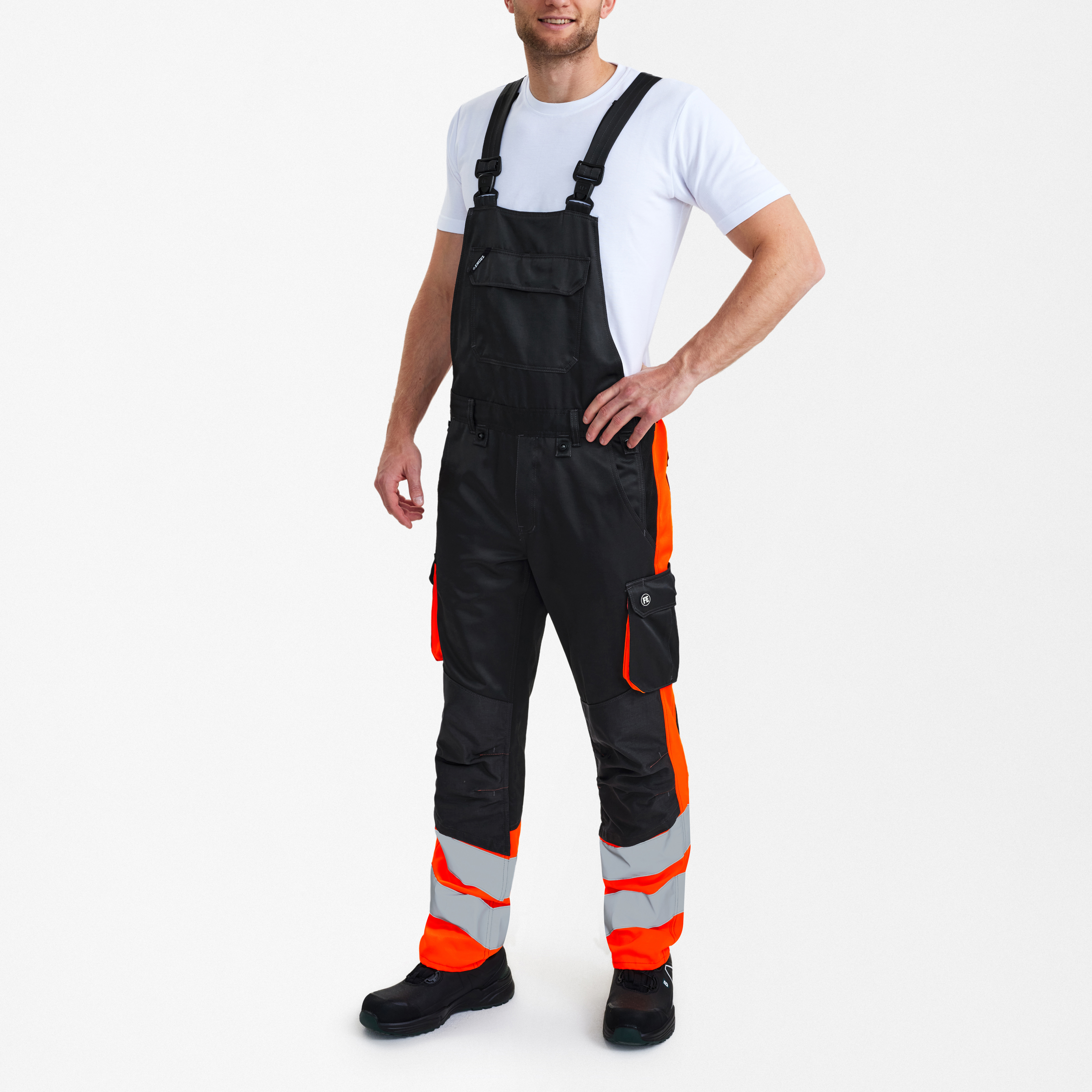 Engel Workwear Safety Light overall - Antrazitgrå/Orange [7910] / K80