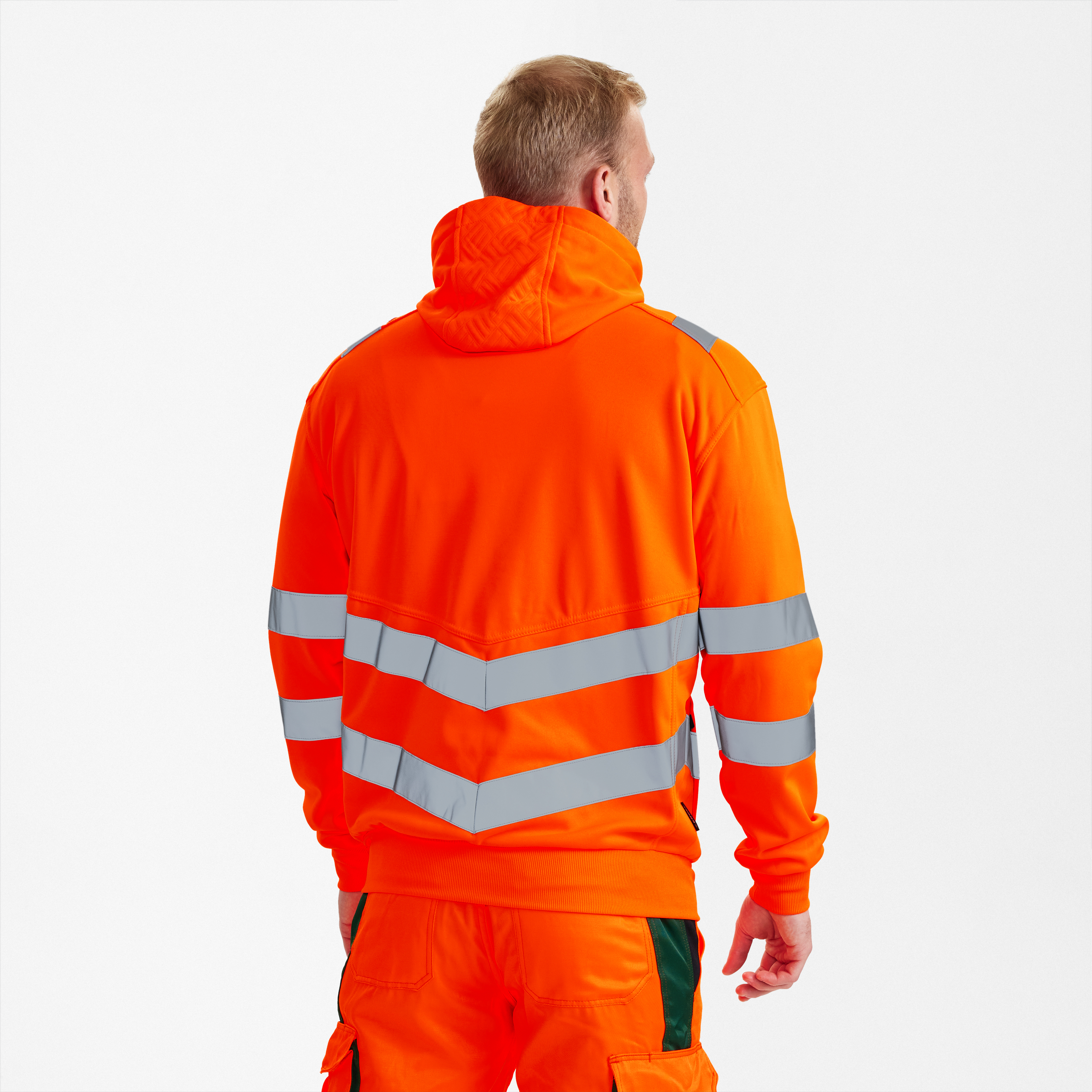 Engel Workwear Safety sweat cardigan - Hi-vis Orange [10] / XS
