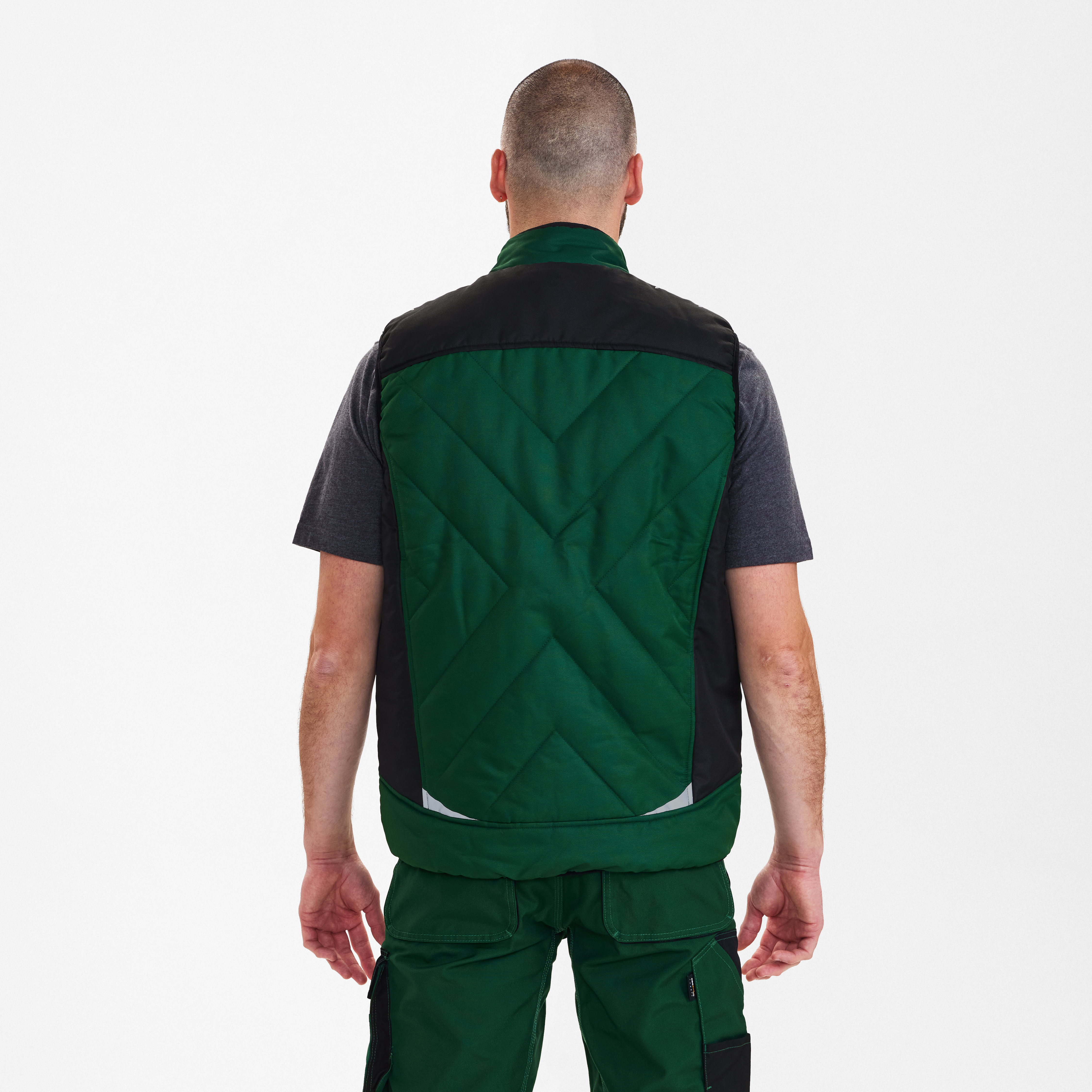 Engel Workwear Galaxy quiltet vintervest - Grøn/Sort [120] / XS