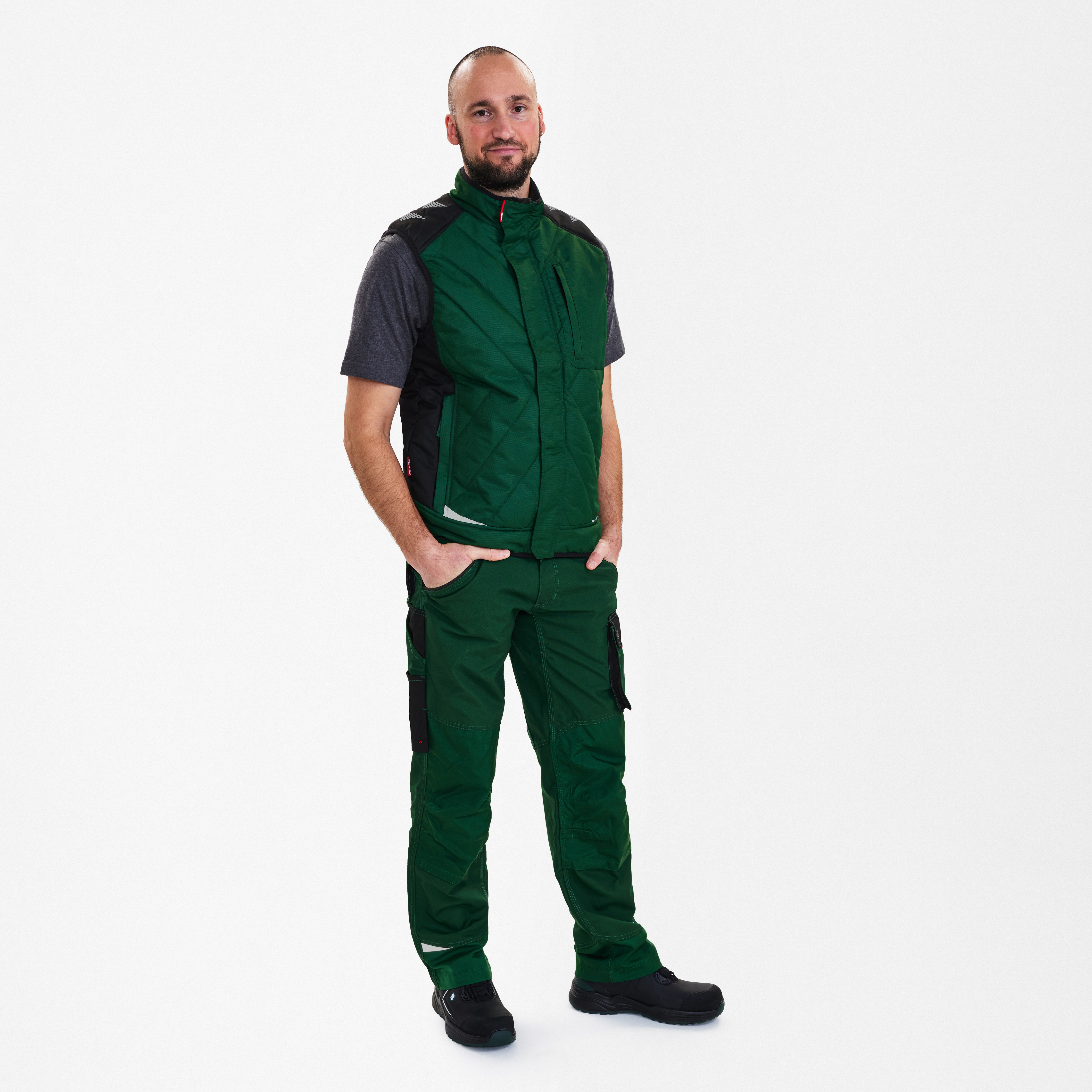 Engel Workwear Galaxy quiltet vintervest - Grøn/Sort [120] / XS