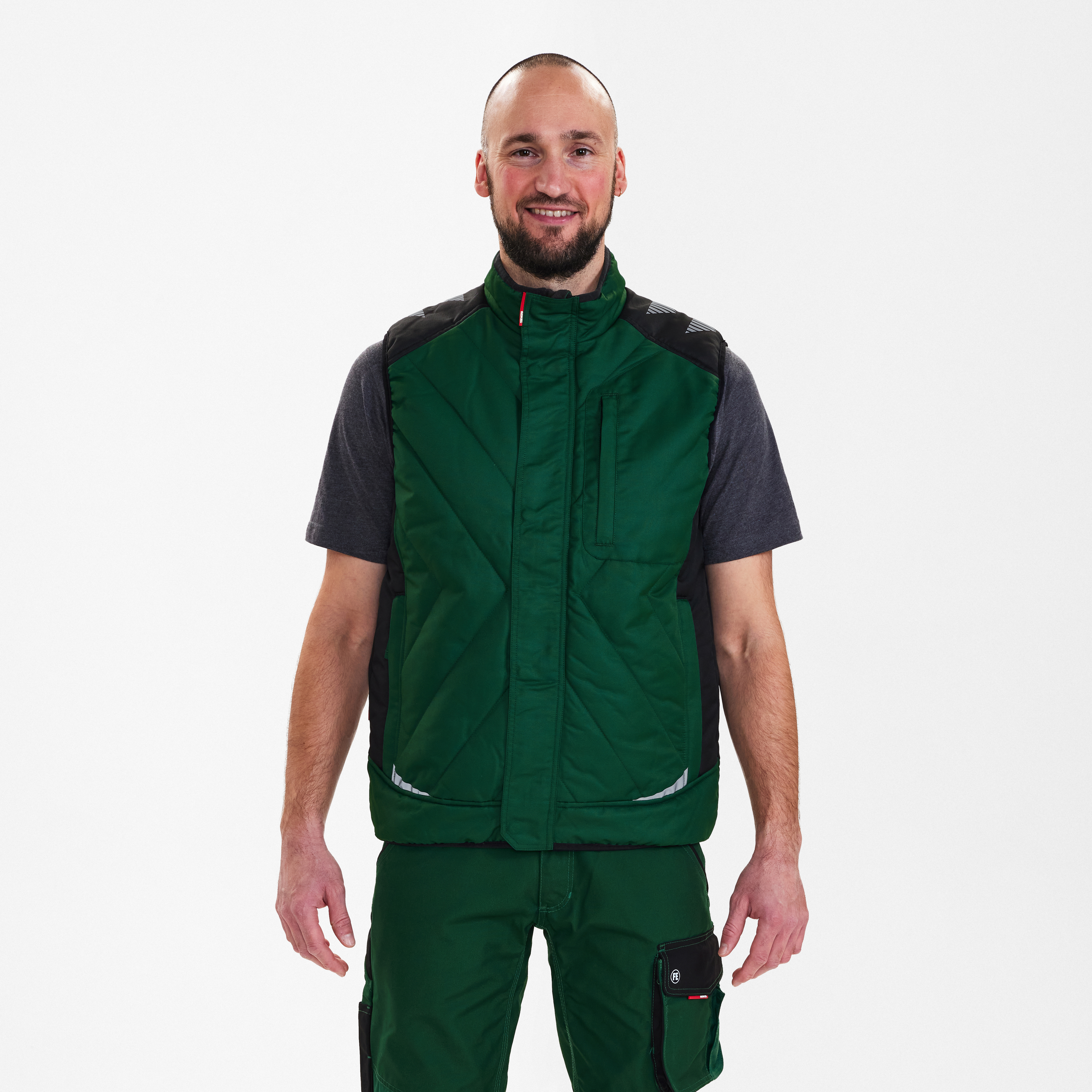 Engel Workwear Galaxy quiltet vintervest - Grøn/Sort [120] / XS