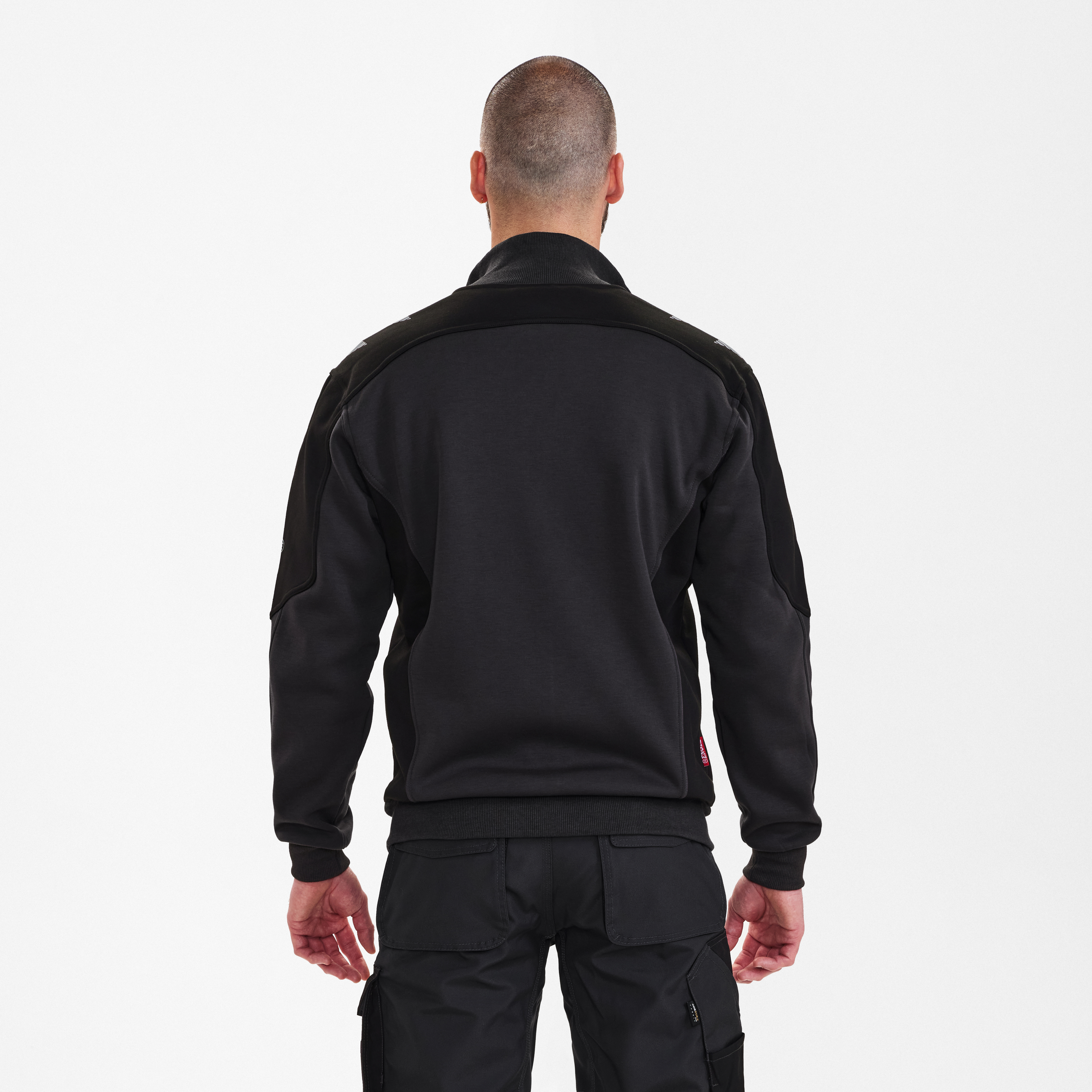 Engel Workwear Galaxy sweat cardigan med krave - Antrazitgrå/Sort [7920] / XS