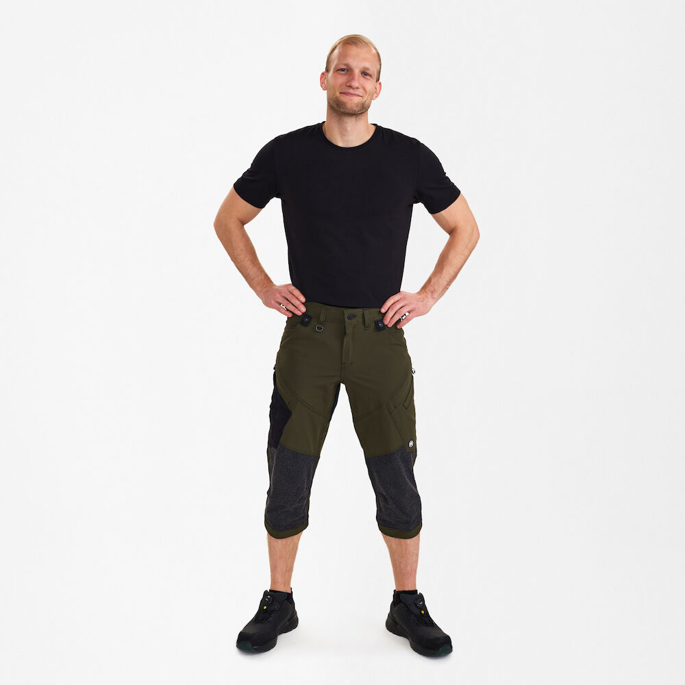 3/4 delovne hlače s 4-smernim stretch materialom – Forest Green