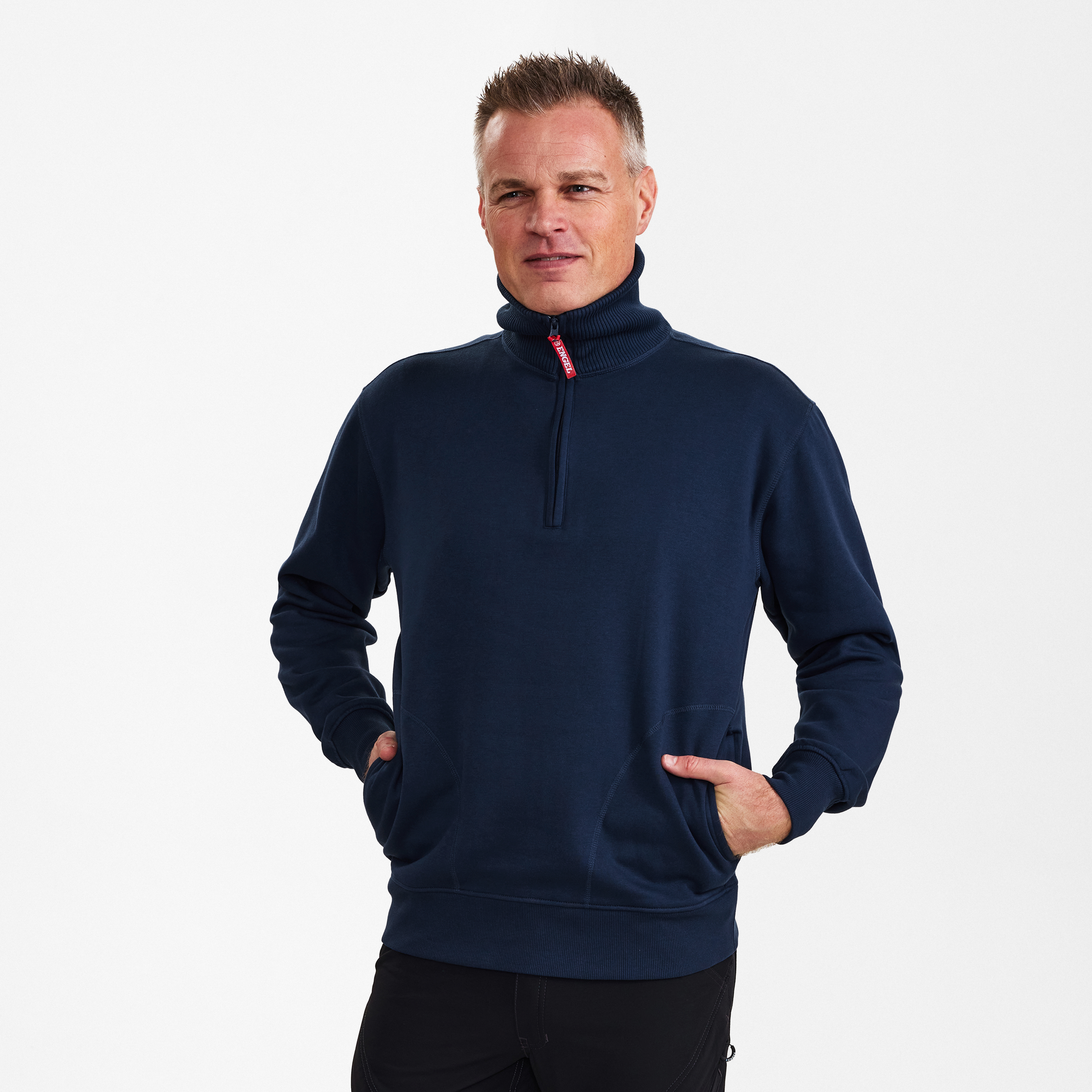 Engel Workwear Extend sweatshirt med høj krave - Blue Ink [165] / XS