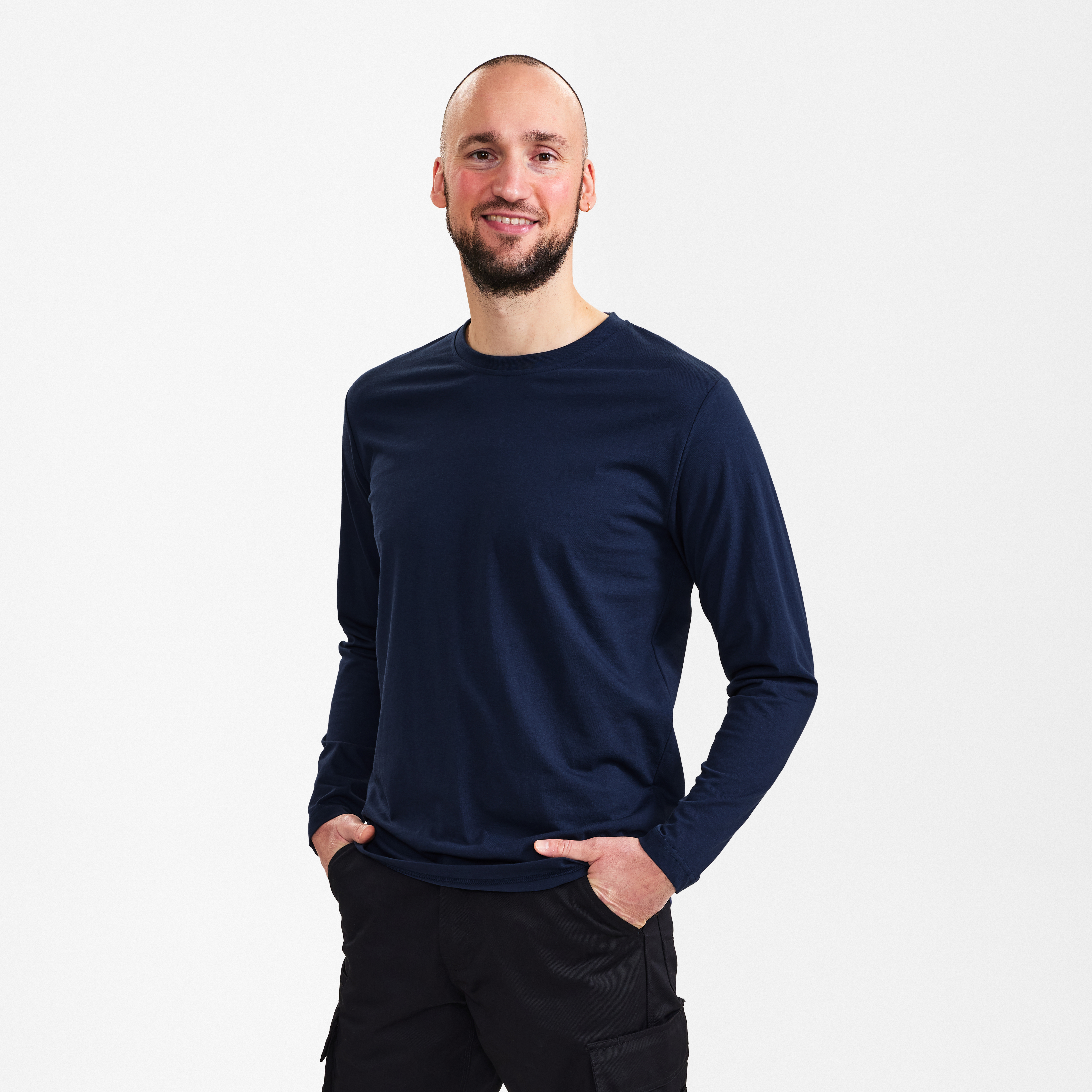 Engel Workwear Extend langærmet T-shirt - Blue Ink [165] / XS