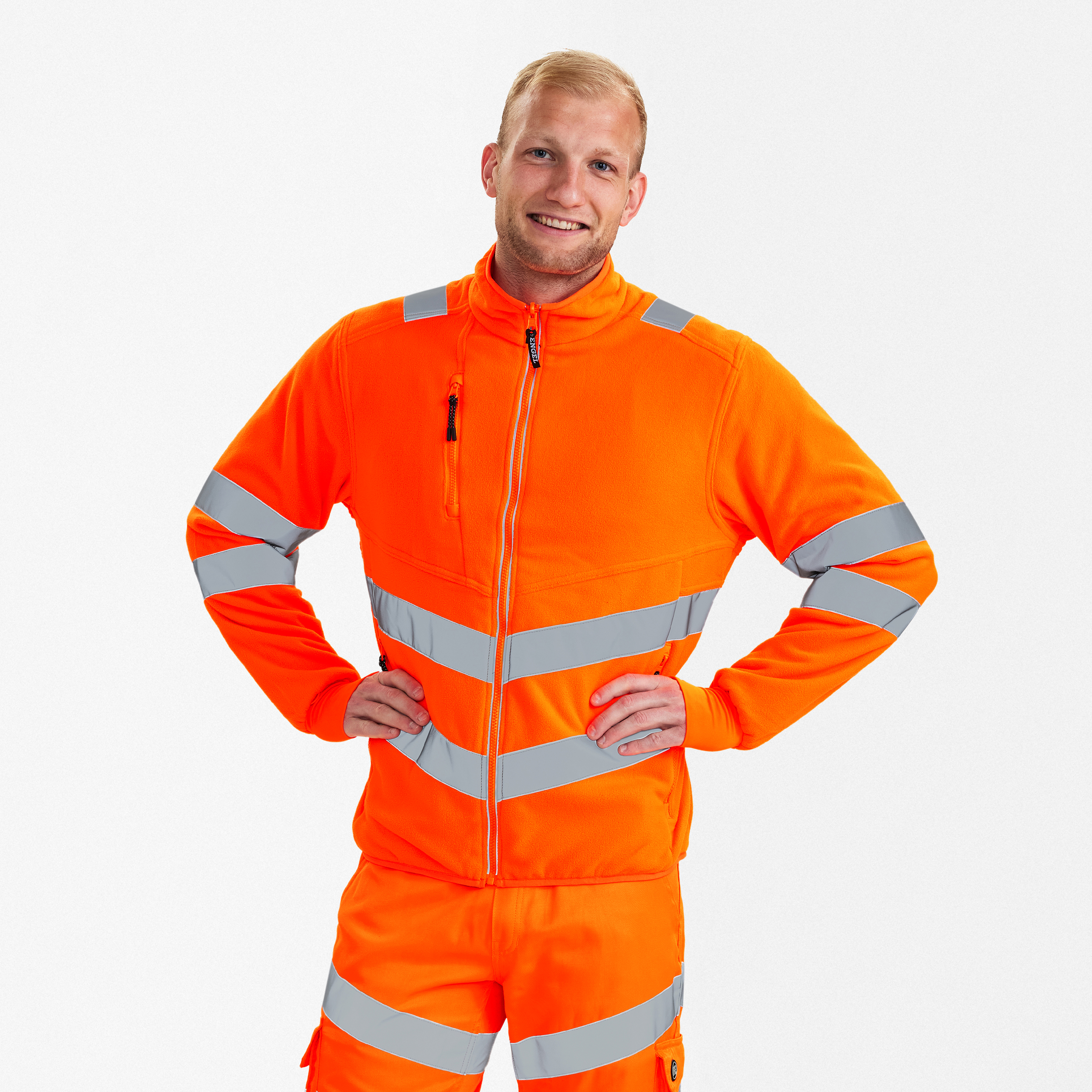 Engel Workwear Safety fleecejakke - Hi-vis Orange [10] / XS